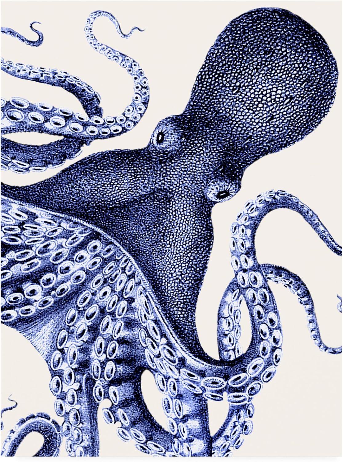 Art.com Landscape Blue Octopus Art Print by Fab Funky, 24" x 18"