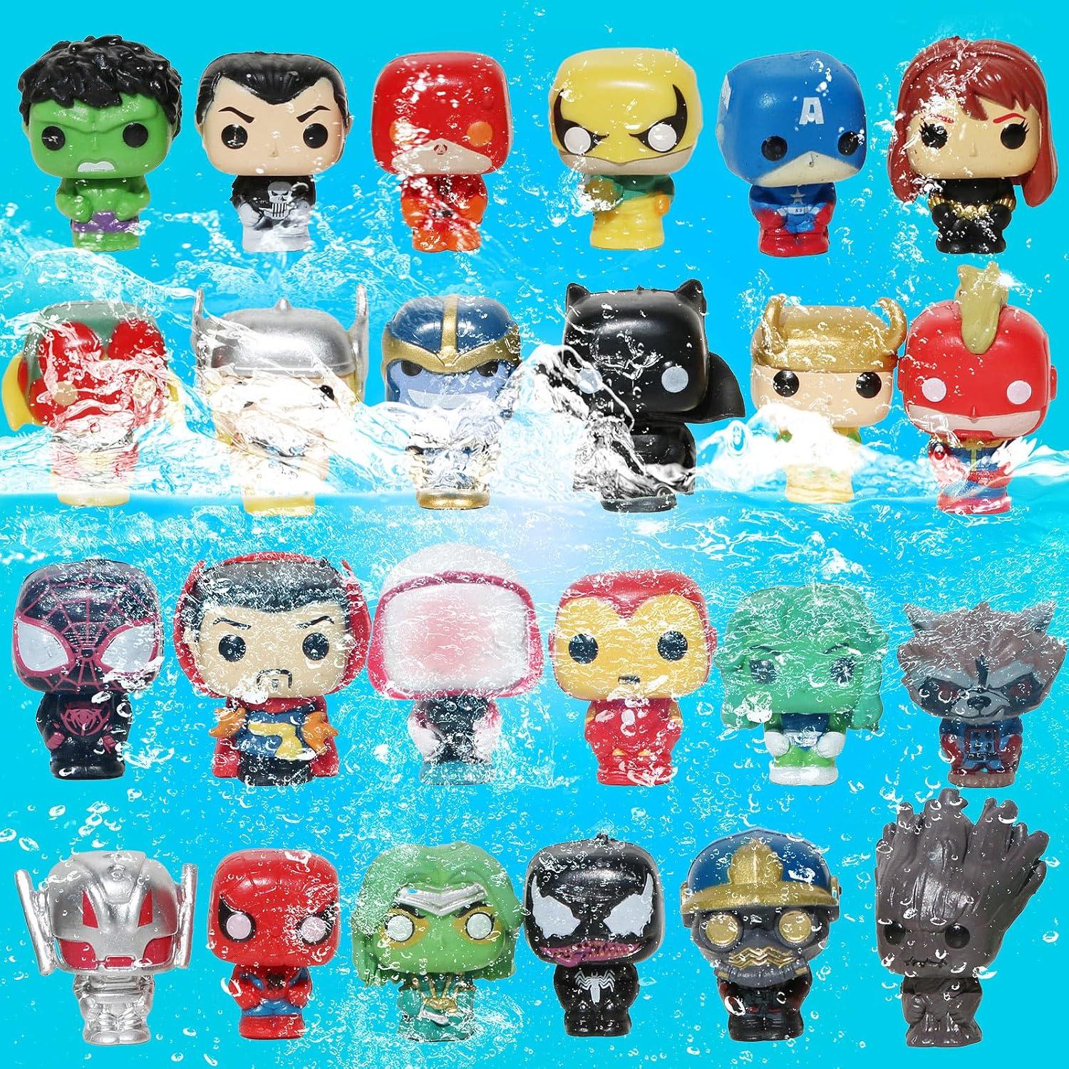 24 PCS Super Hero Action Figures Superhero Toys for Boys Avenger Titan Hero Series Ornaments Justice League Set Cake Toppers Birthday Party Supplies Christmas Gifts for Superhero Movie Fans Kids