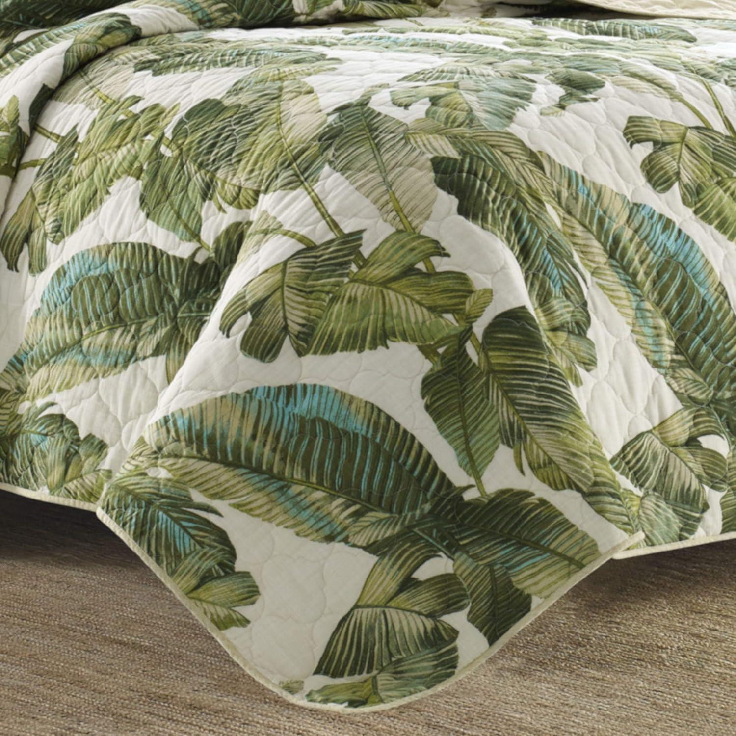 Tommy Bahama Home Tommy Bahama Fiesta Palms Green Cotton Reversible Quilt Set