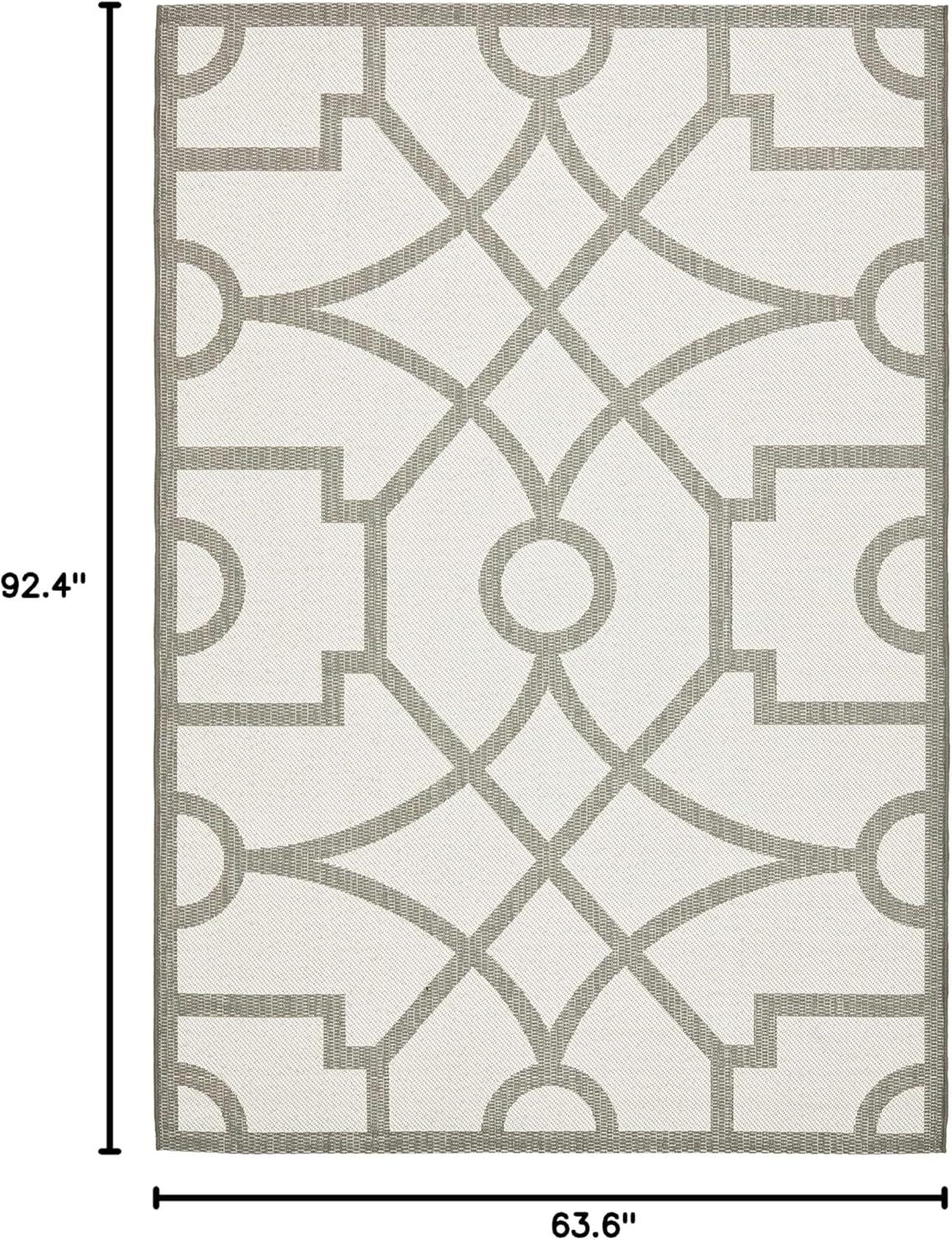 Martha Stewart Fretwork - MSR4121 - Indoor Power Loomed Area Rugs - Grey - 5'3"x7'7"