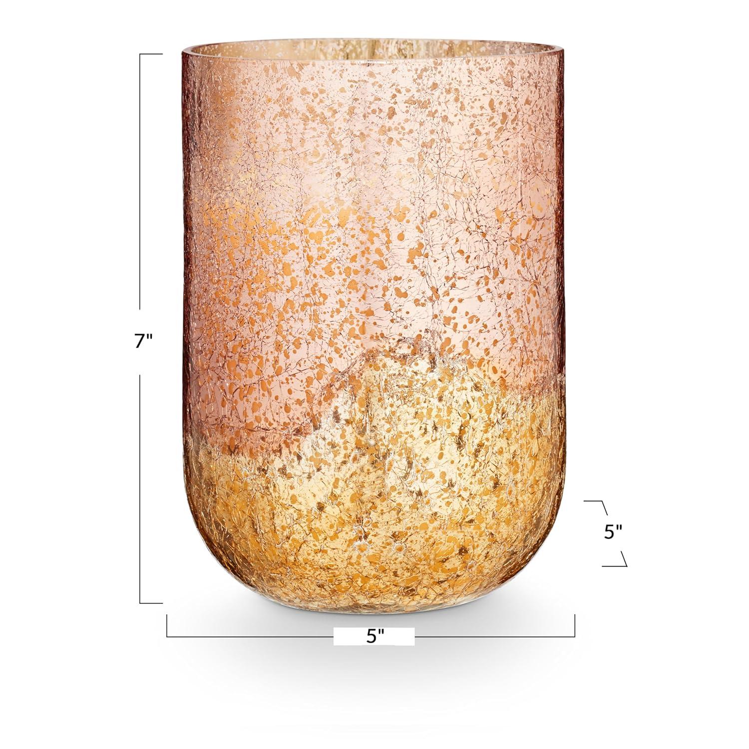 Small Boxed Crackle Glass Candle, Cardamom Pomander