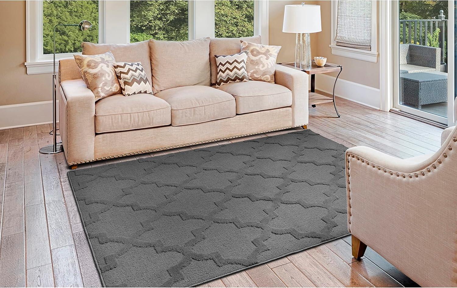 Garland Rug Quatro Polypropylene Cinder Gray Indoor Area Rug, 12' x 12'