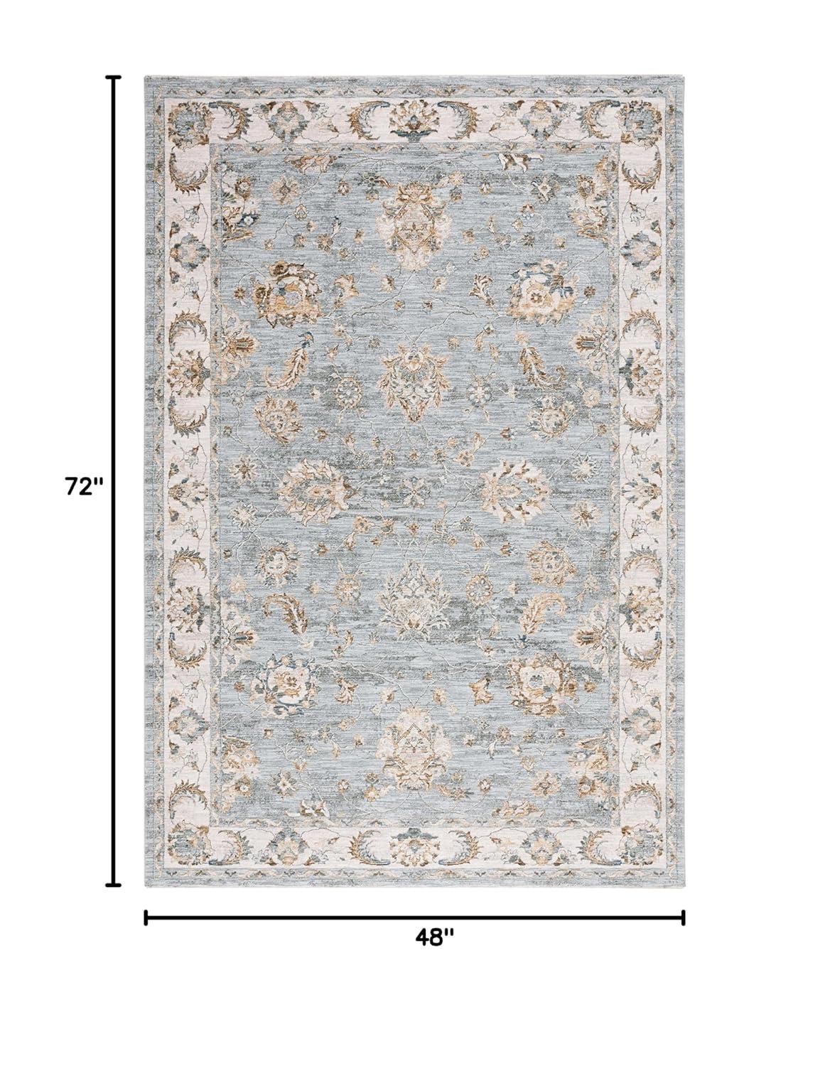 Hamilton HLT106 Power Loomed Area Rug - Blue/Gold - 8'x10' - Safavieh.