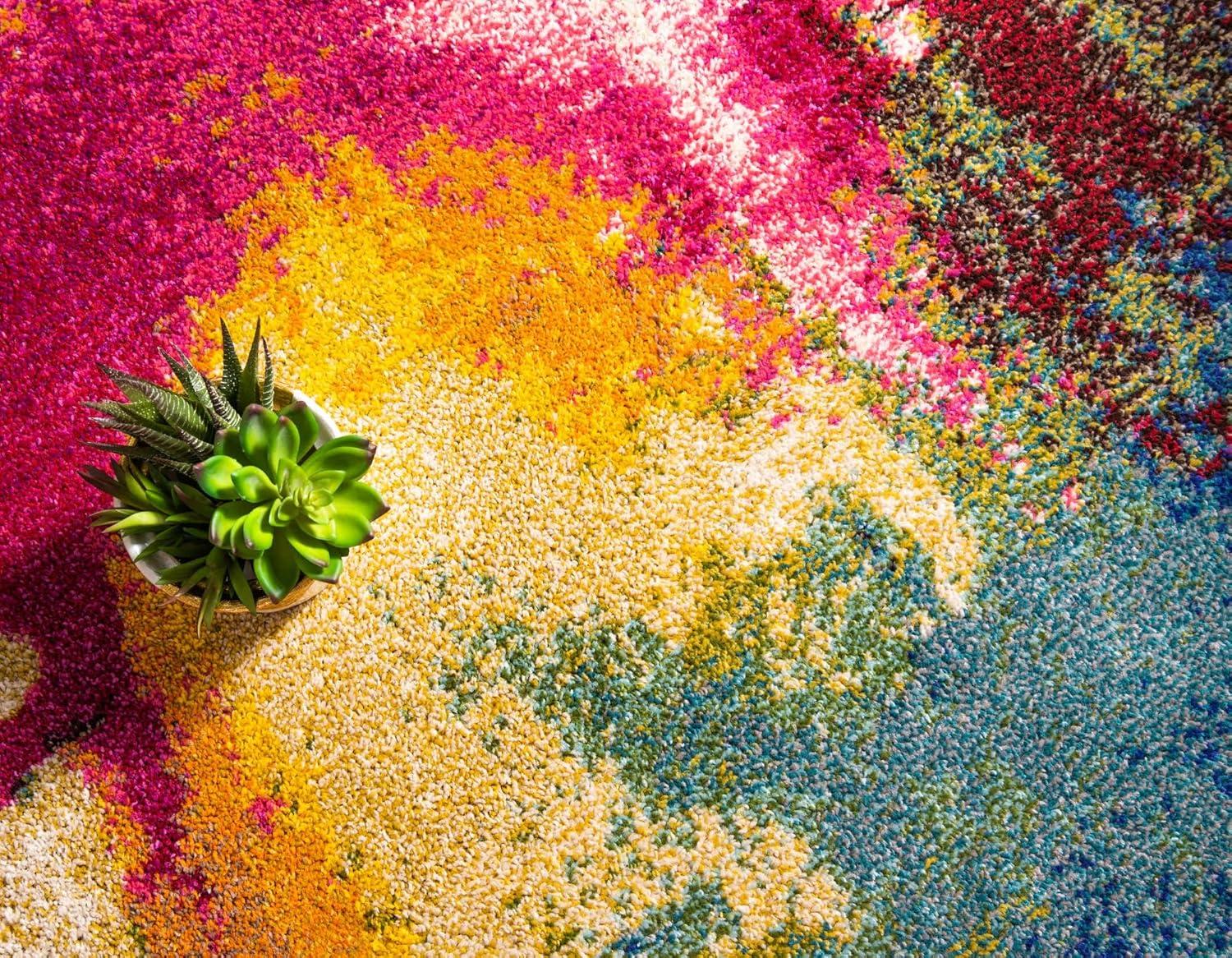 Unique Loom Estrella Collection Area Rug - Barris (10' 6" x 16' 5" Rectangle Multi/Beige)