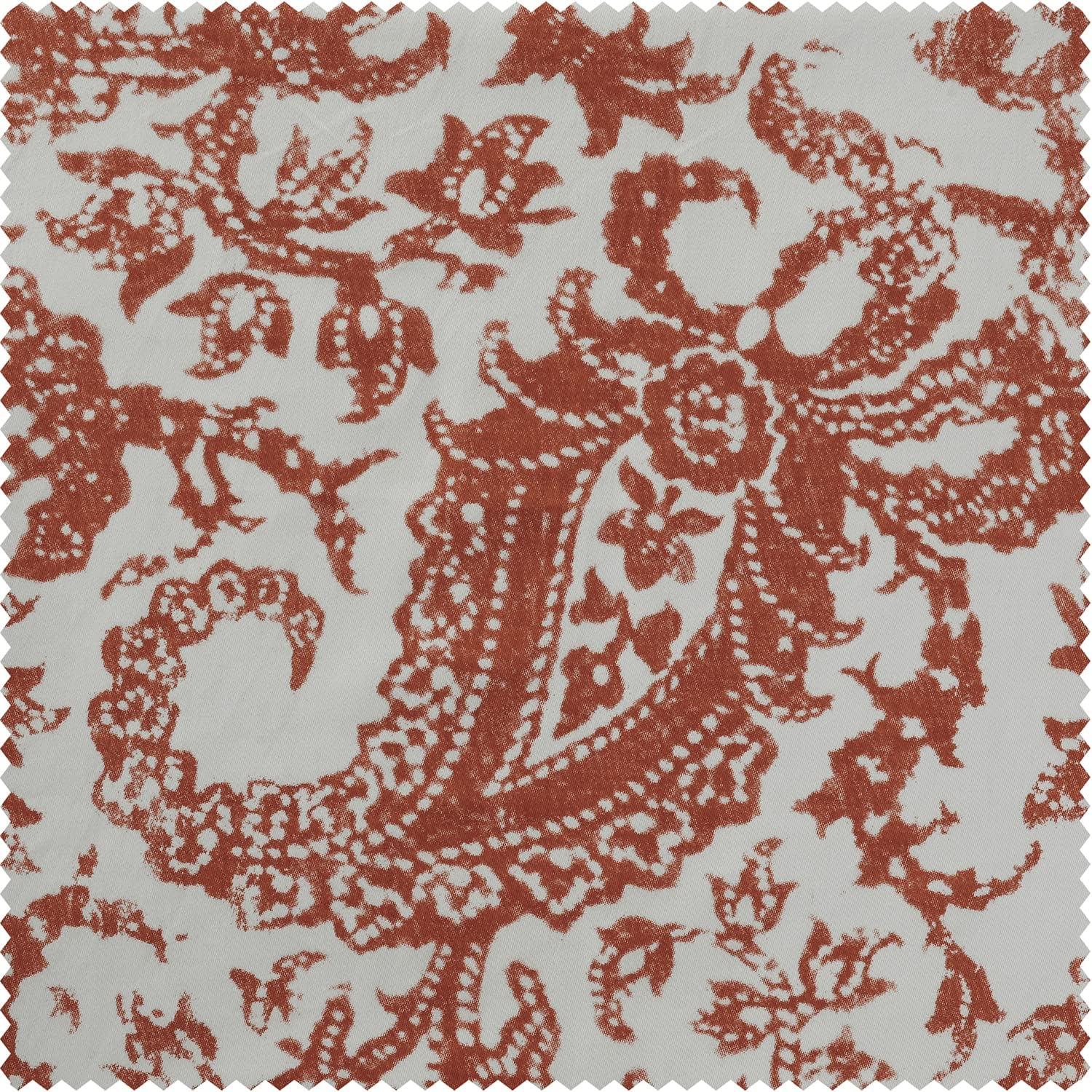 Edina Rust Paisley Cotton Tie-Up Window Shade 46 x 63