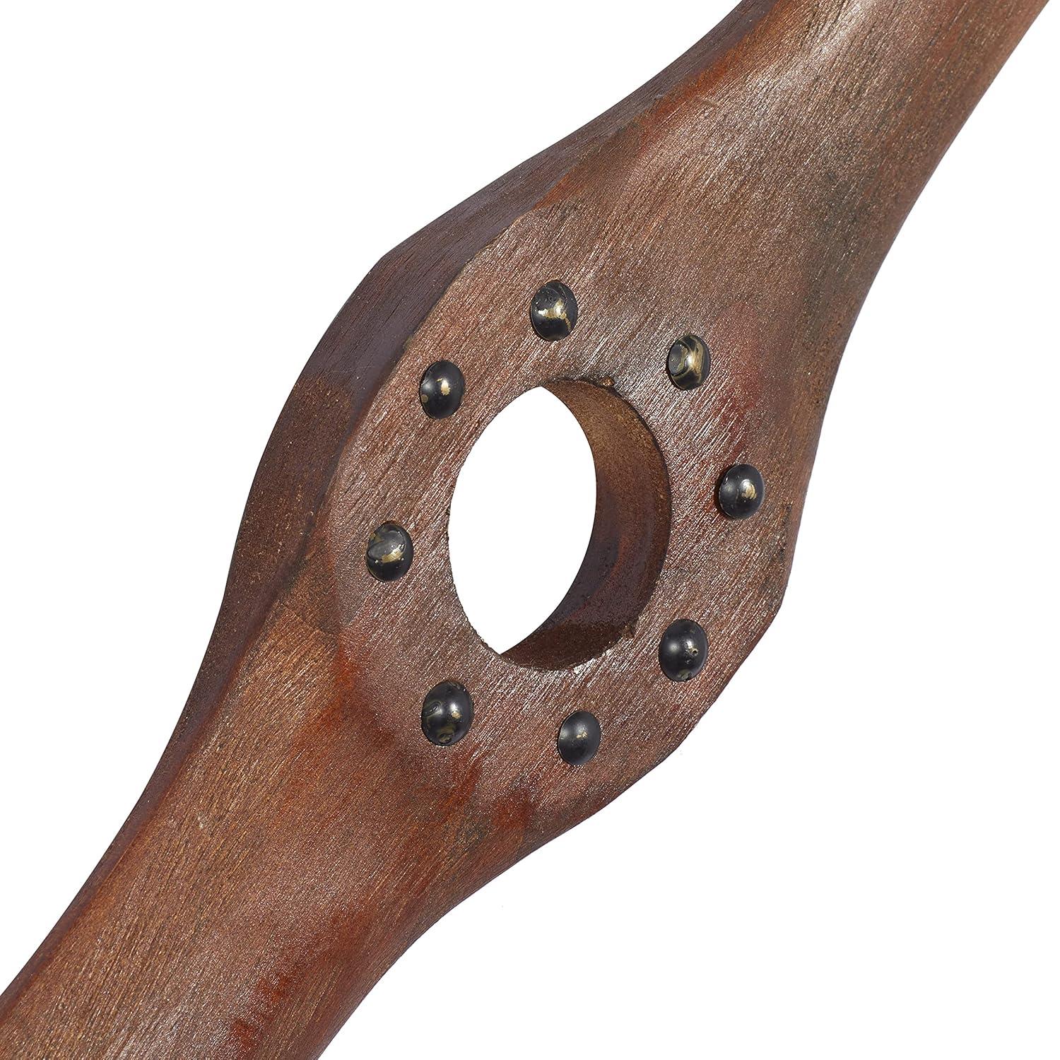 DecMode Brown Metal 2 Blade Airplane Propeller Wall Decor with Aviation Detailing
