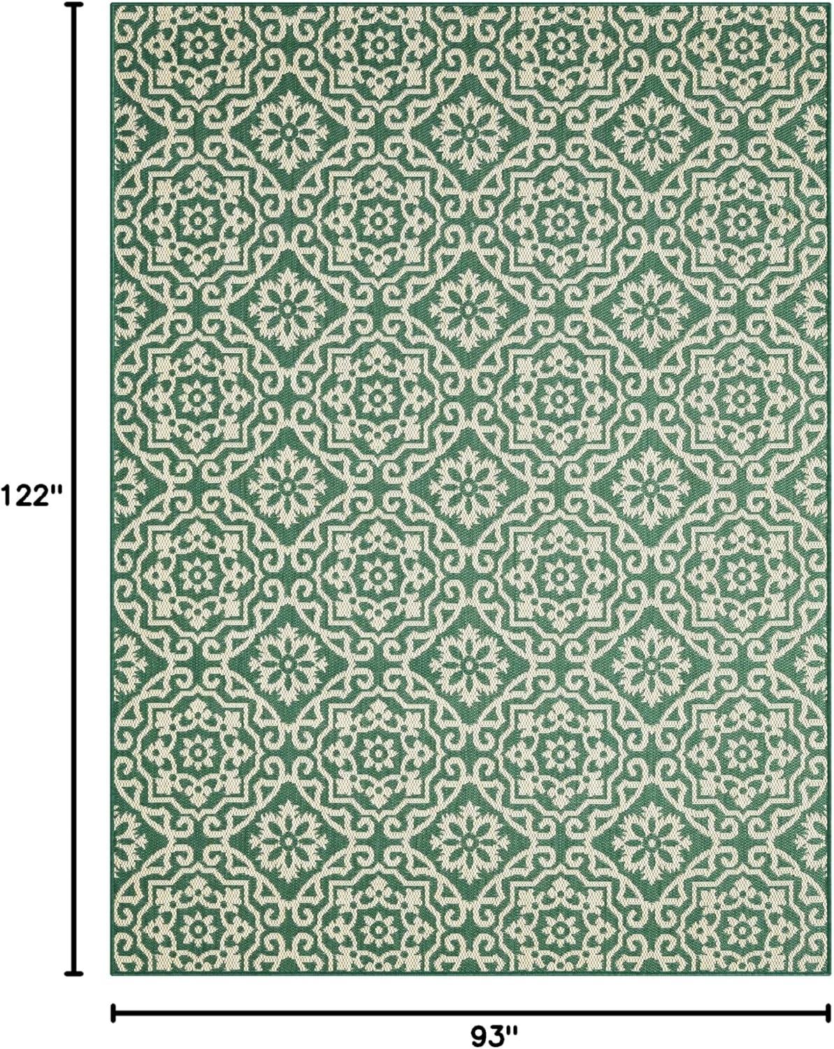 NICOLE MILLER NEW YORK Patio Country Danica Geometric Indoor/Outdoor Area Rug, Green/Beige