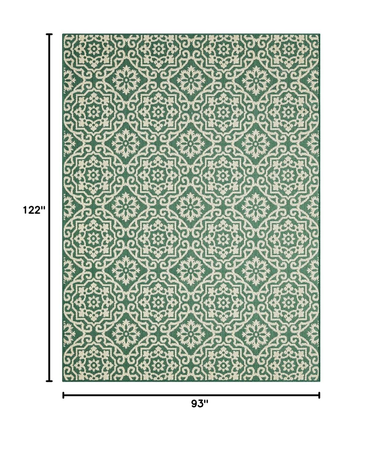NICOLE MILLER NEW YORK Patio Country Danica Geometric Indoor/Outdoor Area Rug, Green/Beige