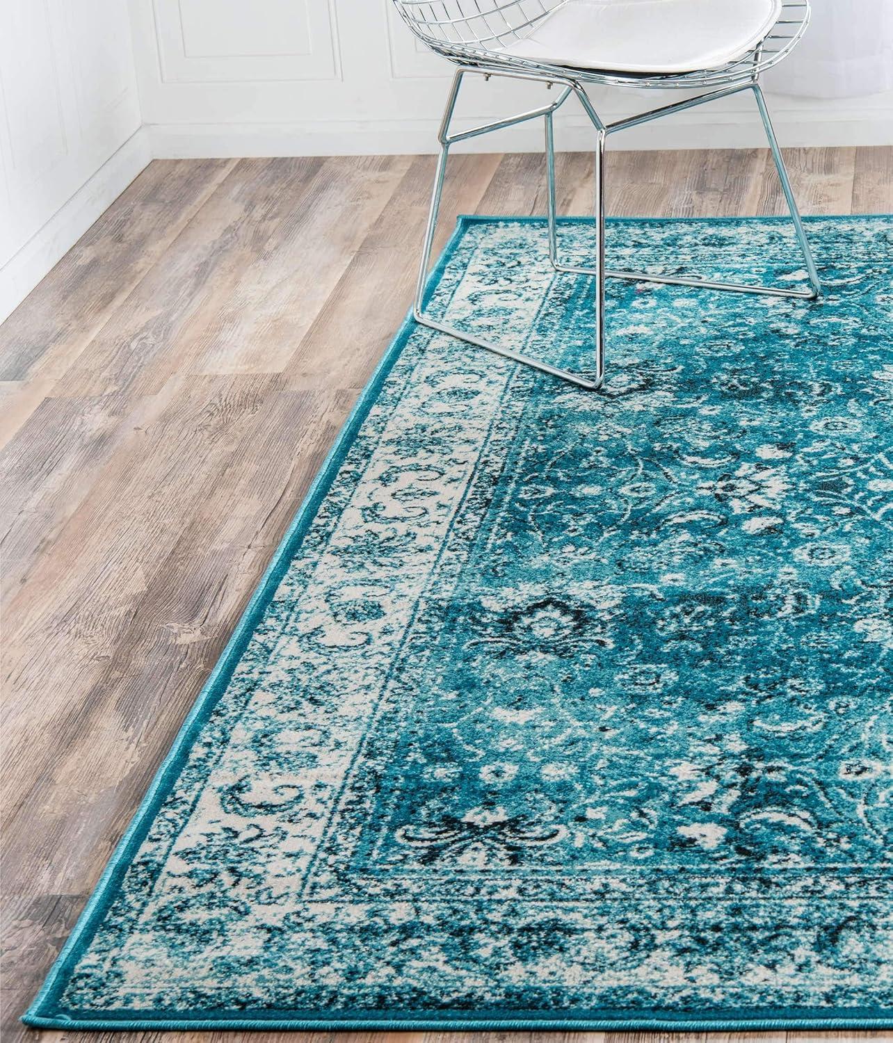 Unique Loom Imperial Collection Area Rug - Bosphorus (2' x 3' 1" Rectangle Blue/Ivory)