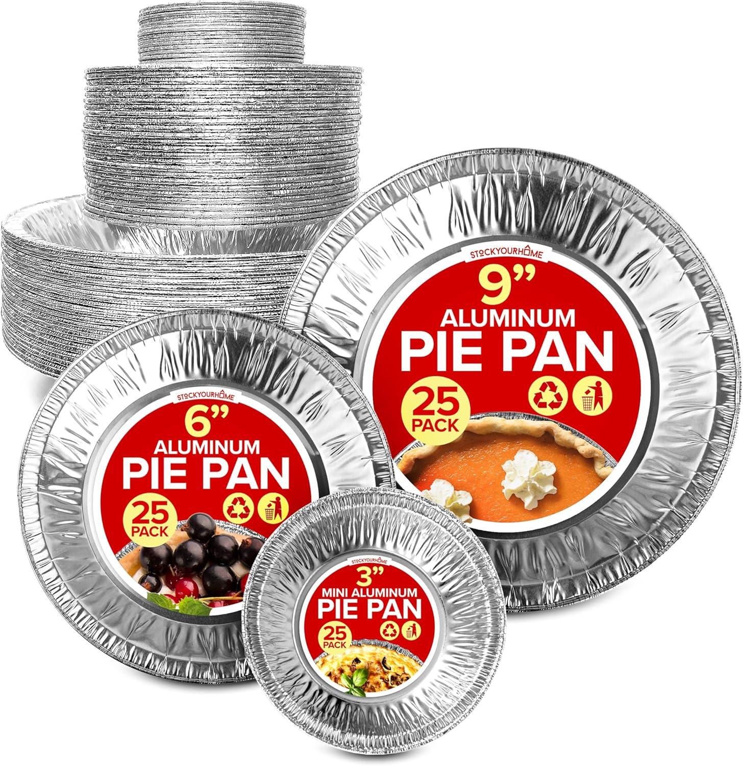 Mini Round Disposable Aluminum Foil Pie Pans Set