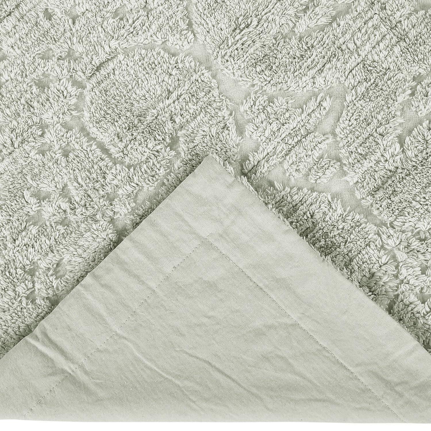 Ashton Collection Chenille Bedspread Set, 100% Cotton Machine Washable Bedding Set, Soft & Breathable Medallion Design Coverlet with Sham, Luxurious All Season Comfort