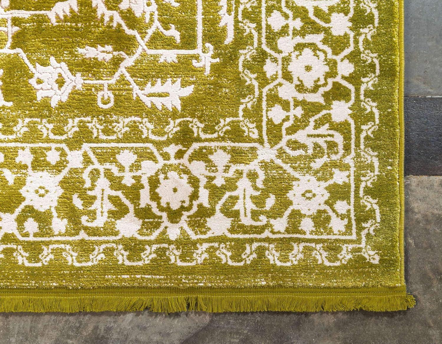 Unique Loom New Classical Collection Area Rug - Olympia (4' 1" x 6' 1" Rectangle Light Green/Ivory)