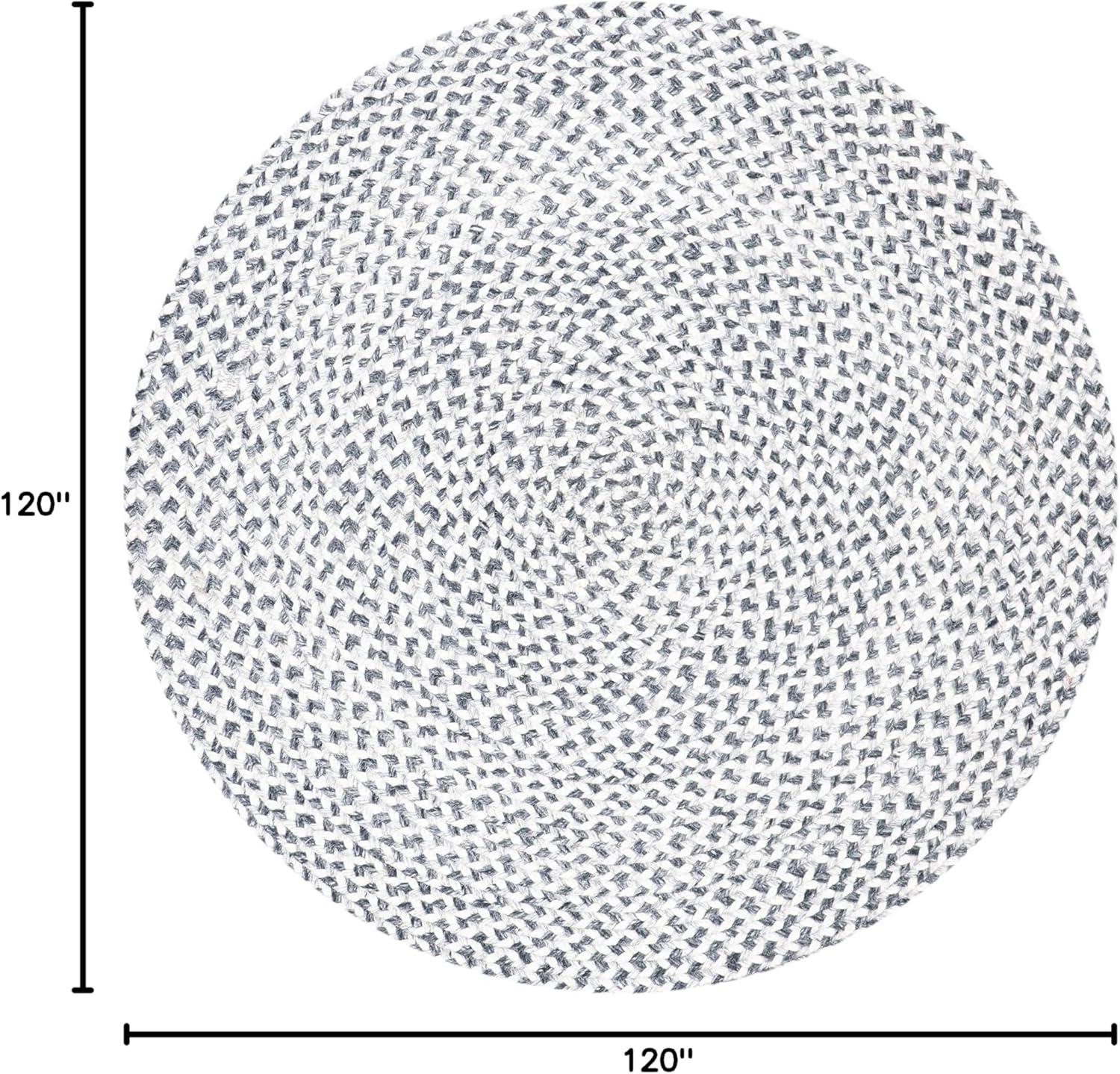 SAFAVIEH Braided Geraldine Confetti Solid Area Rug, Silver/Grey, 10' x 10' Round