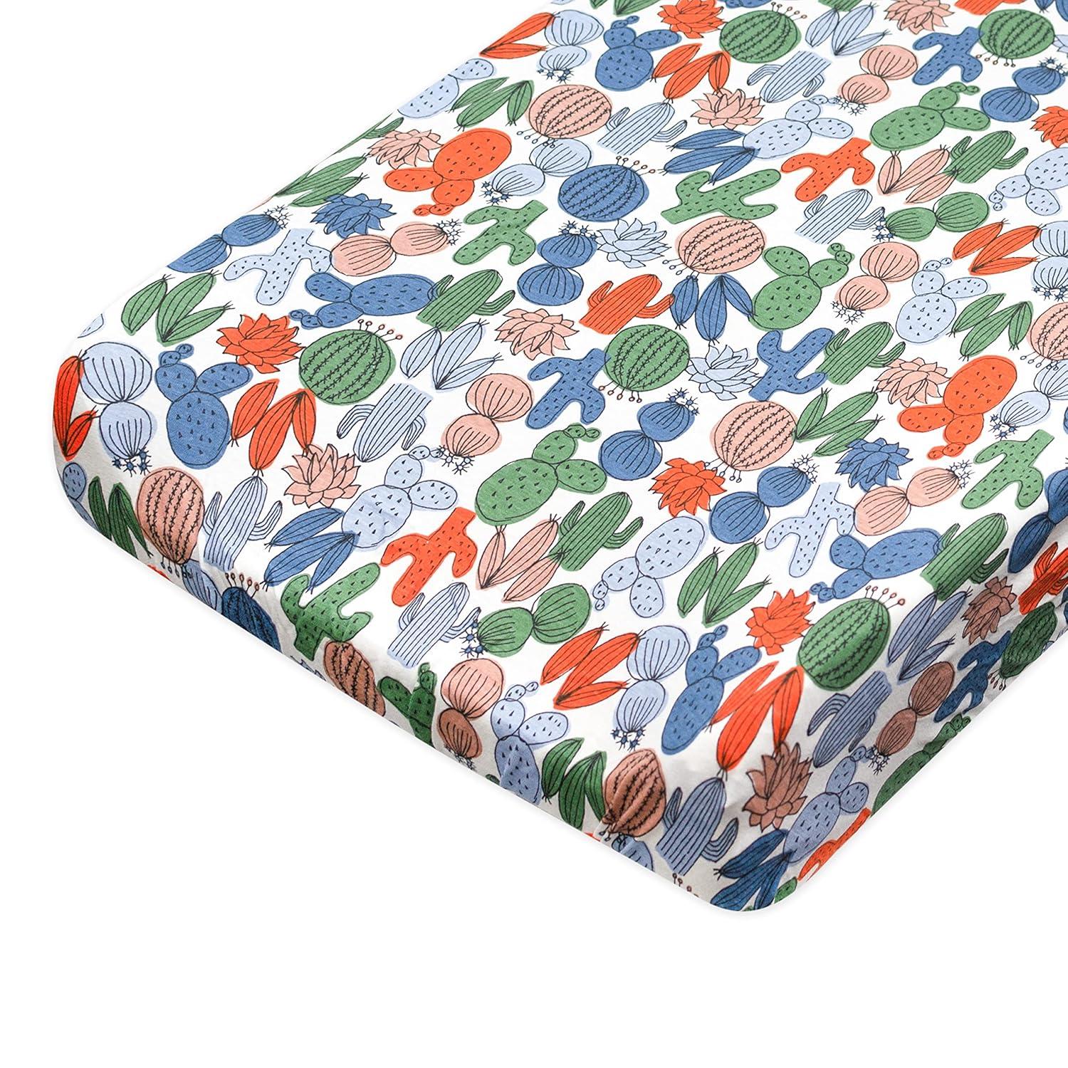 Organic Cotton Cactus Print Changing Pad Cover