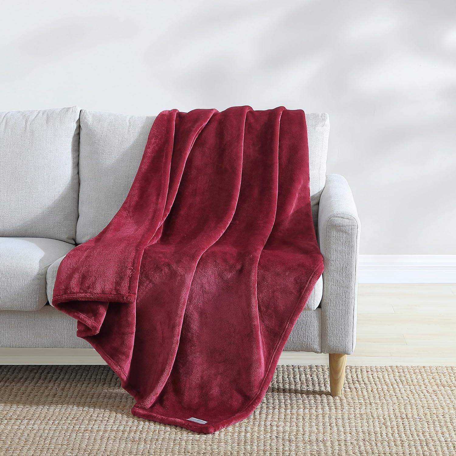 Eddie Bauer Ultra Lux Plush Solid Throw Blanket