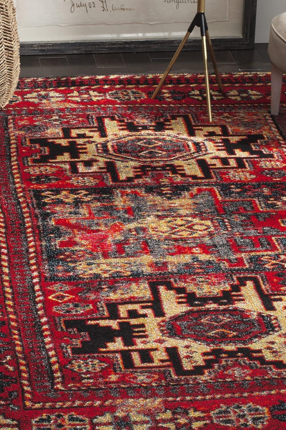 SAFAVIEH Vintage Hamadan Edin Oriental Area Rug, Red/Multi, 10' x 10' Square