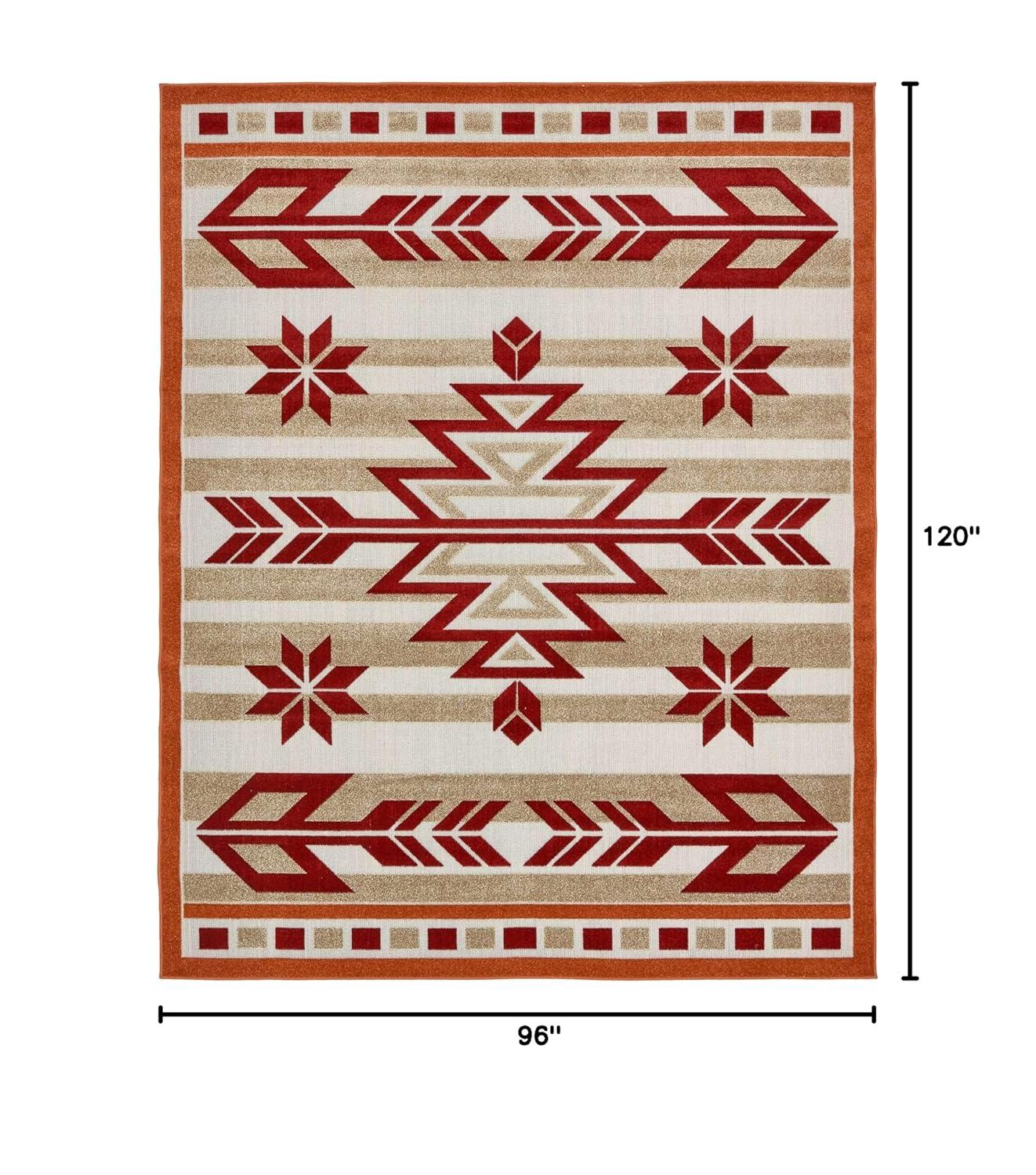 Unique Loom 8' 0 x 10' 0 Burgundy Outdoor Modern Albuquerque Area Rug