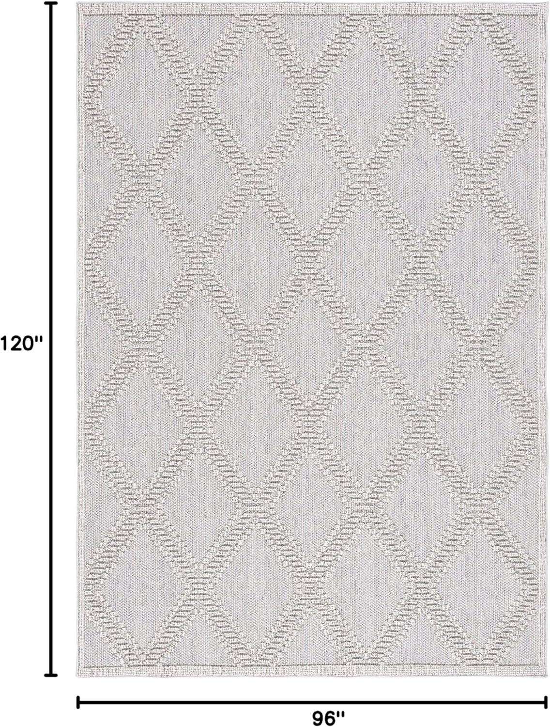 Chic Moroccan Trellis 8' x 10' Gray and Light Gray Flat Woven Area Rug