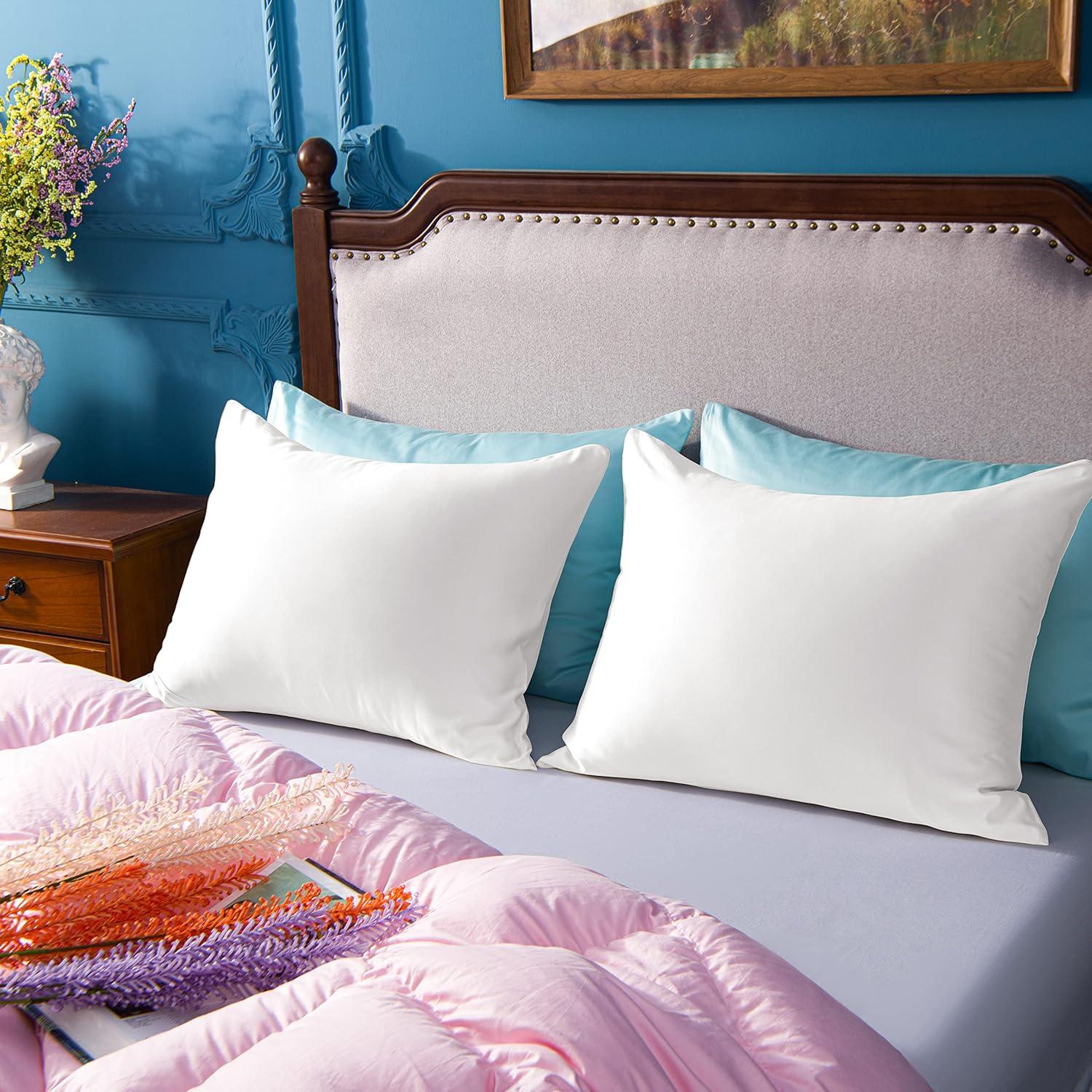 NTBAY Satin Pillow Cases, Zippered Pillowcases for Hair and Skin - NTBAY (Set of 2)