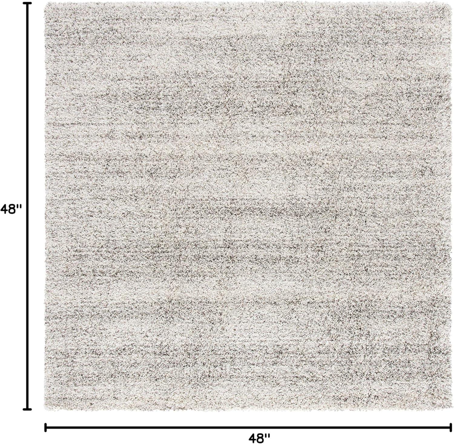 Hudson Shag SGH295 Power Loomed Indoor Area Rug - Ivory/Grey - 4'x4' - Safavieh