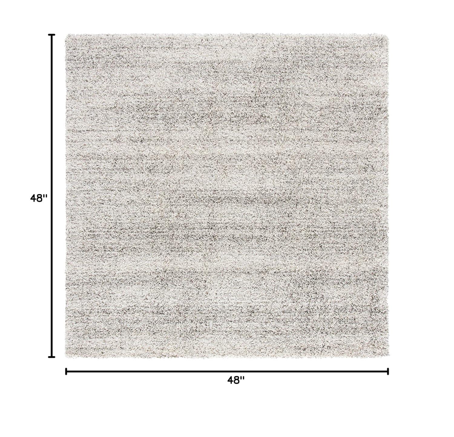 Hudson Shag SGH295 Power Loomed Indoor Area Rug - Ivory/Grey - 4'x4' - Safavieh