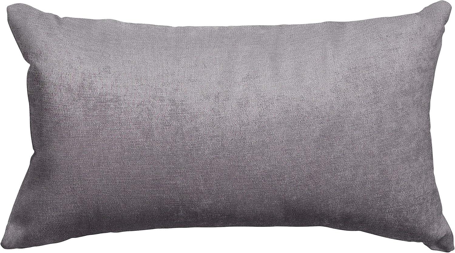 Gray Rectangular Indoor Plush Throw Pillow