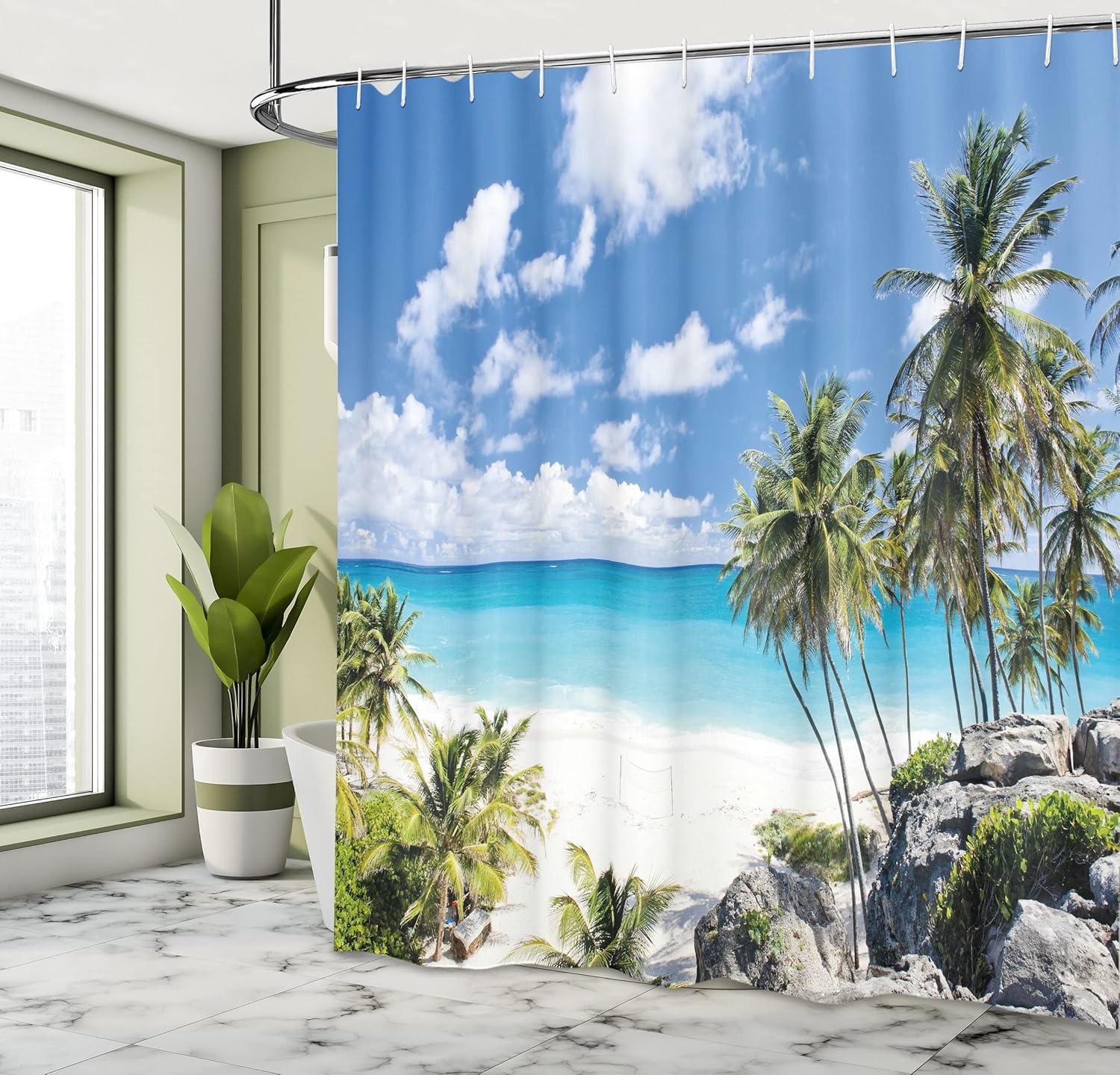 Shower Curtain with Hooks Included