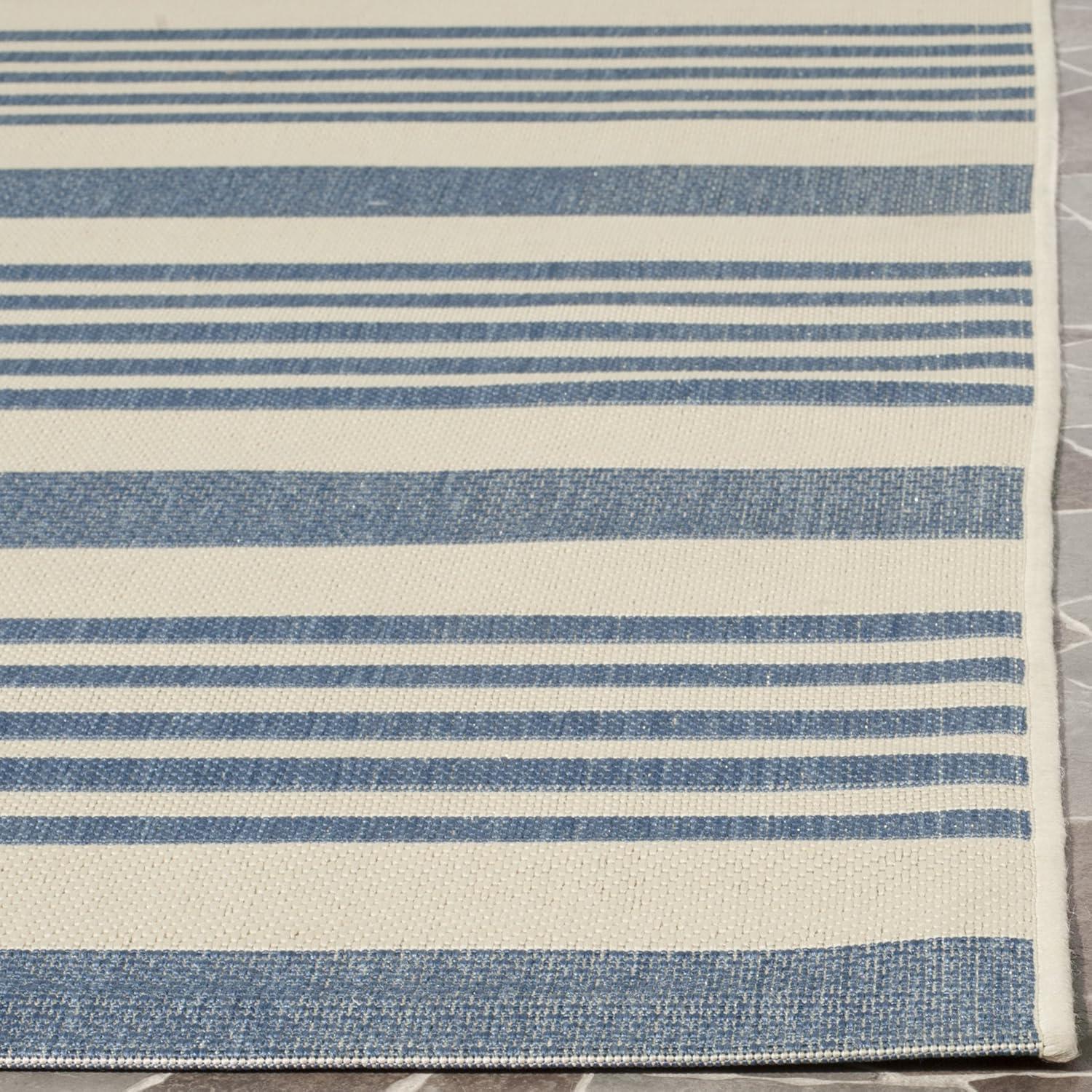 Courtyard CY6062 Power Loomed Indoor/Outdoor Runner Rug - Beige/Blue - 2'3"x16' - Safavieh.