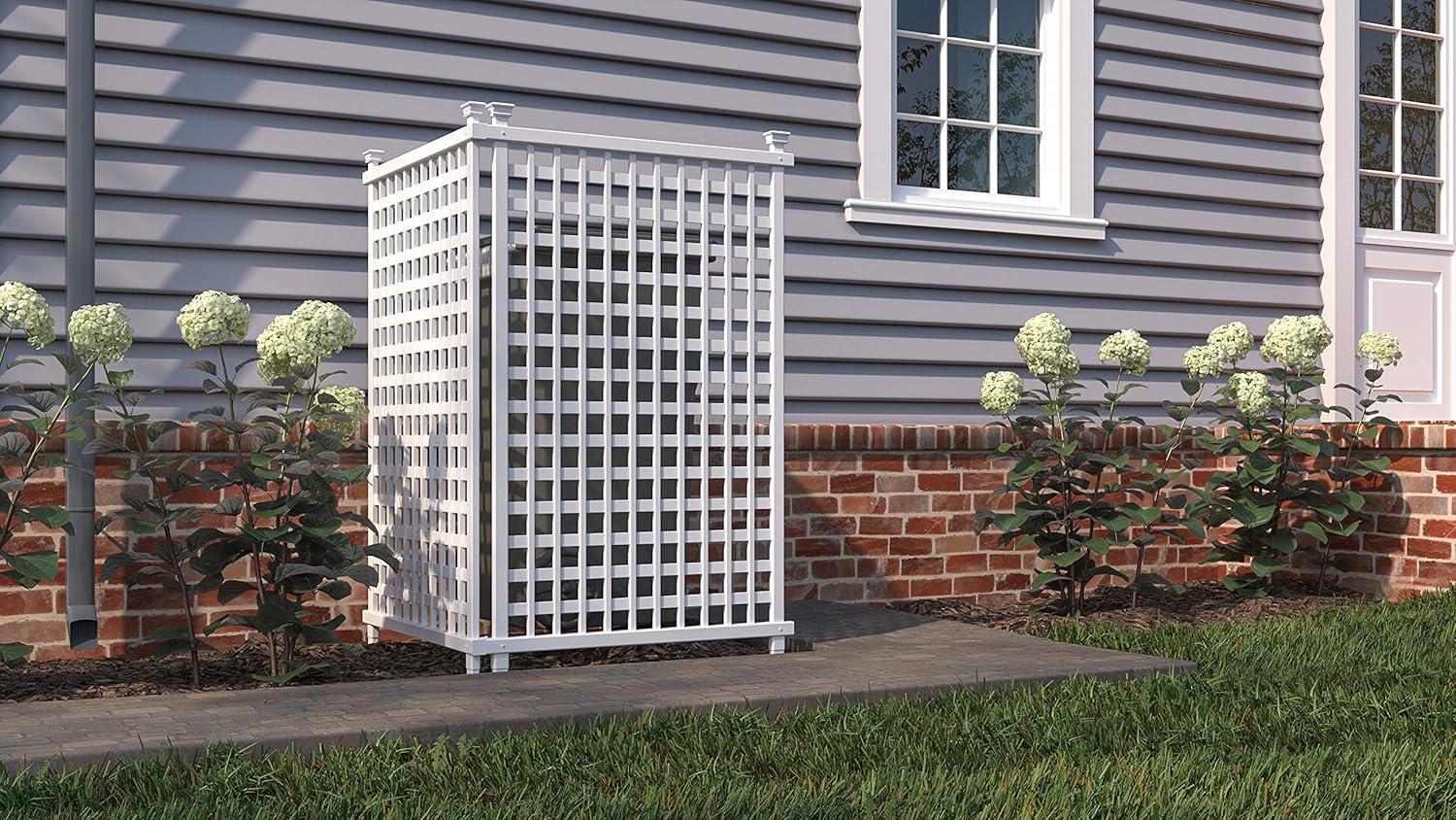 Enclo Highland Lattice Outdoor No Dig Privacy Screen Enclosure for Garbage Bins & Air Conditioners (2 Panels)