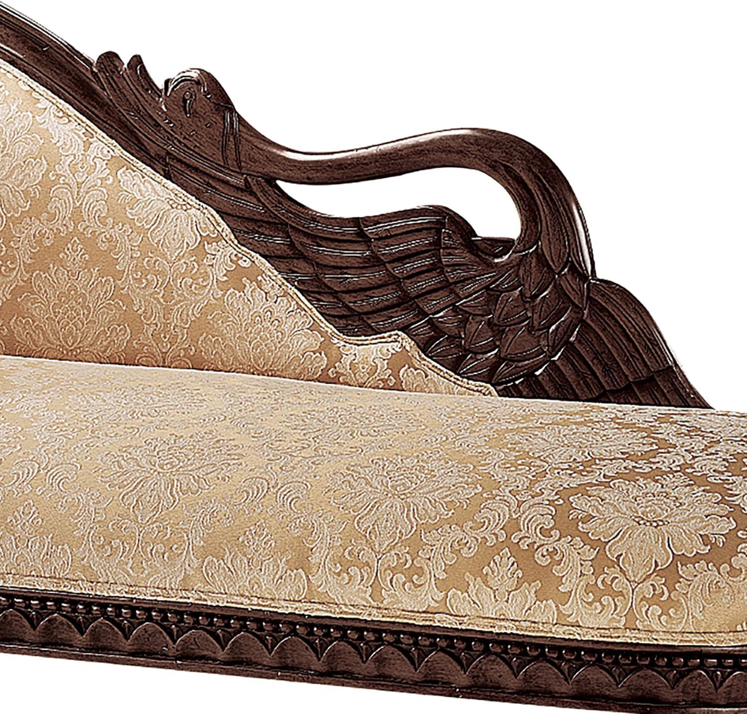 Victorian Swan Motif Hand-Carved Mahogany Fainting Couch