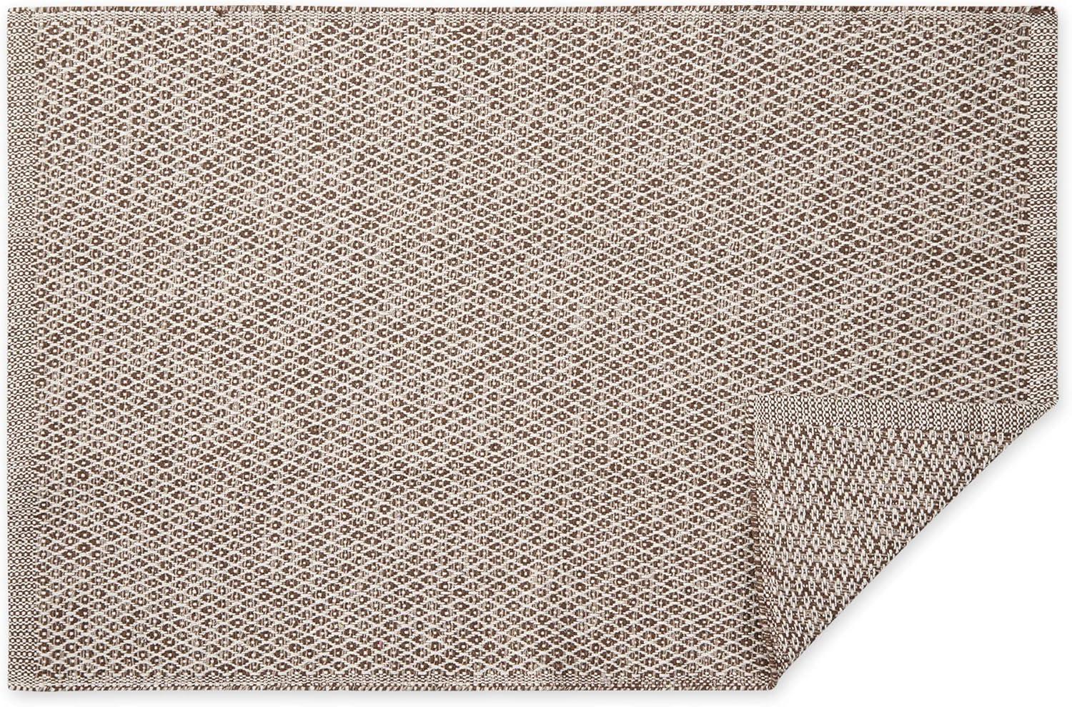 Leather Brown Diamond Handwoven Recycled Yarn Rug 2x3 Ft