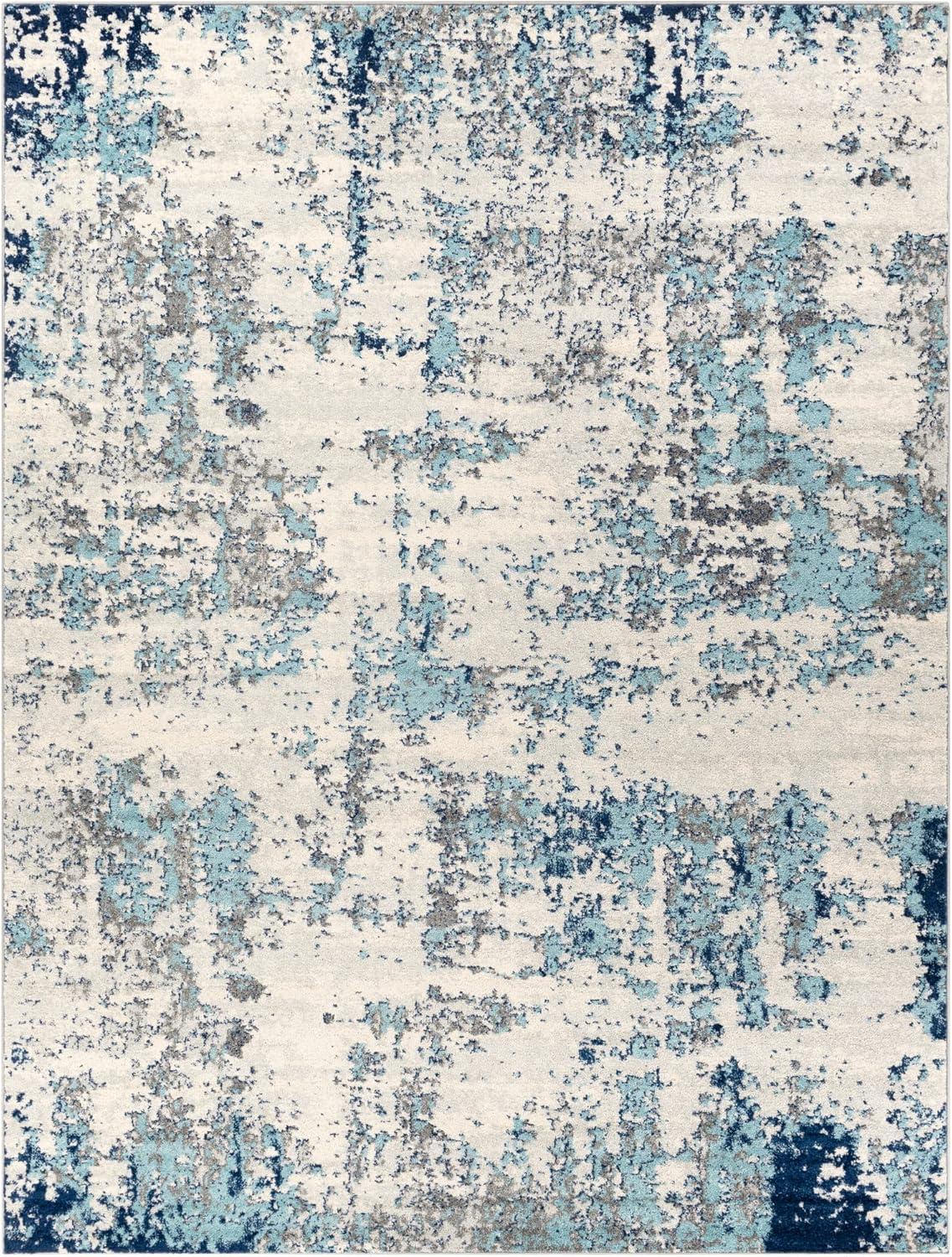 Livabliss Sunderland Modern Abstract Area Rug,7'10" x 10'2",Blue