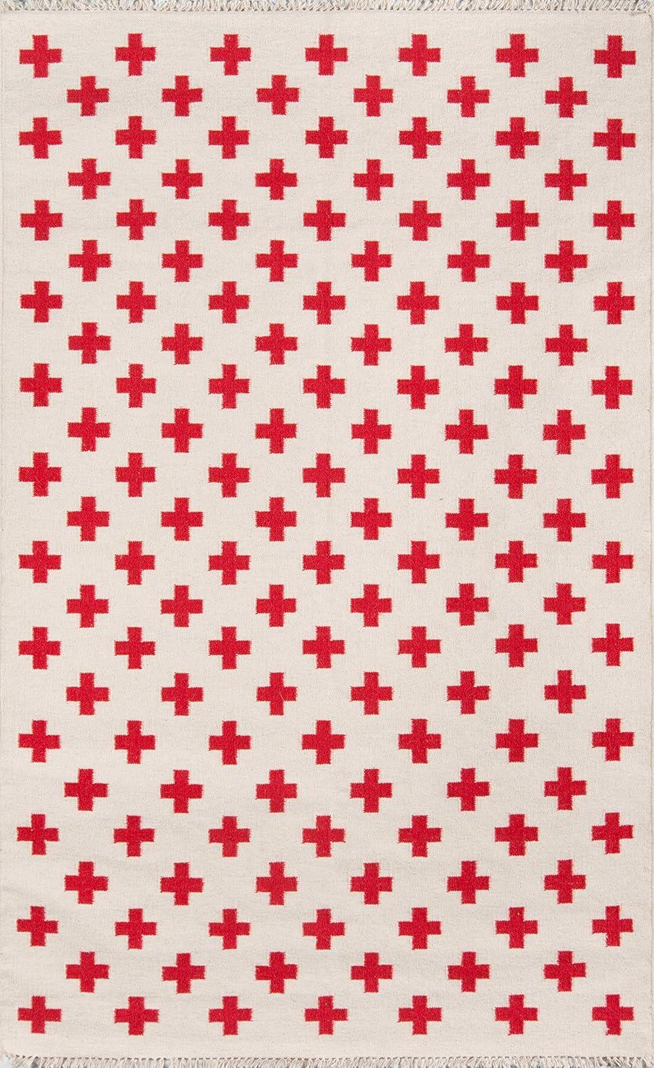 Topanga Geometric Handwoven Wool Gray/White Area Rug