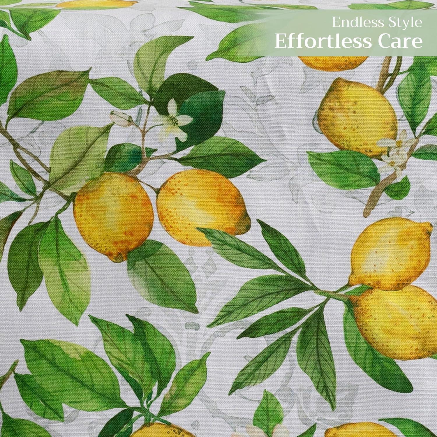Design Imports Lemon Bliss Print Outdoor Table Runner 14X108 Inches