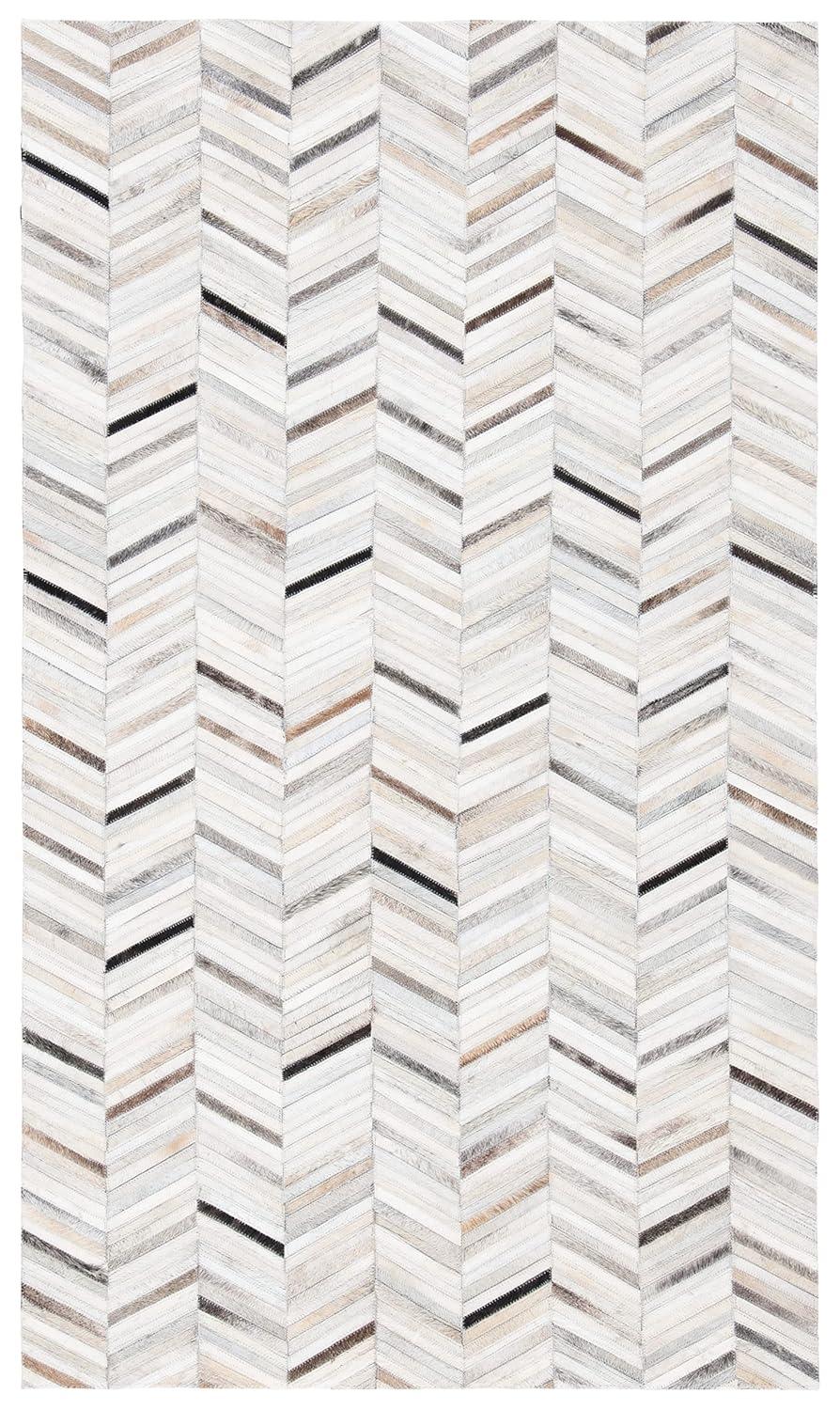 Studio Leather STL802 Hand Woven Area Rug - Ivory/Grey - 4'x6' - Safavieh.