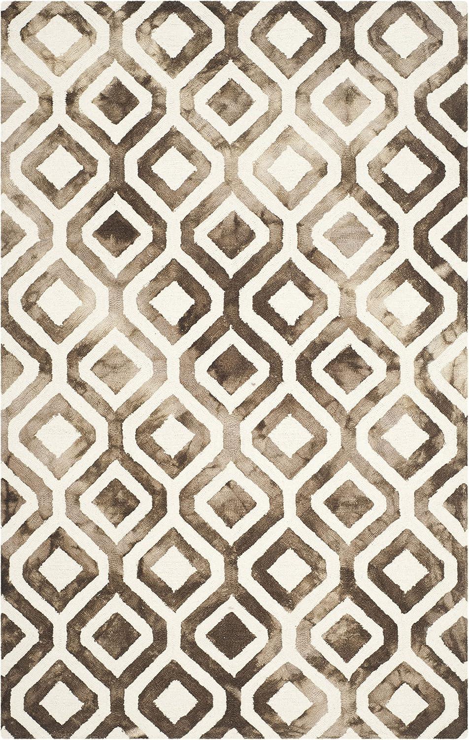 Ivory and Chocolate Hand-Tufted Wool 9' x 12' Area Rug