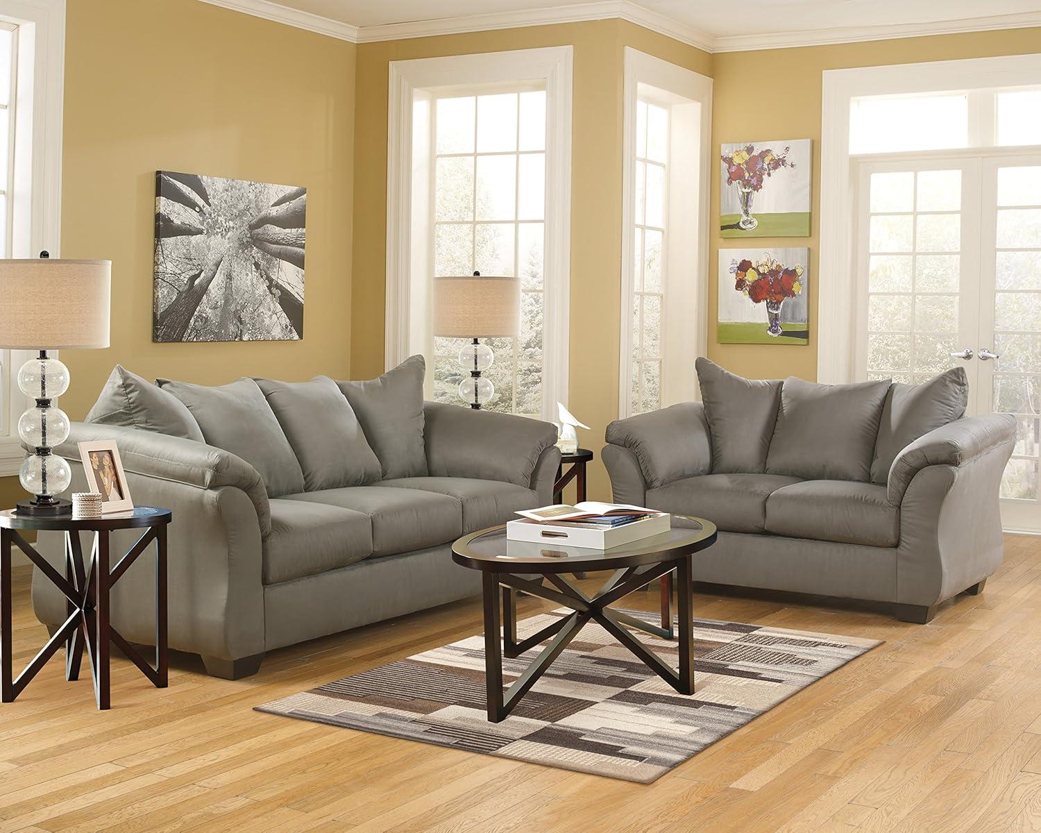 Signature Design by Ashley Darcy Fabric Sofa in Cobblestone
