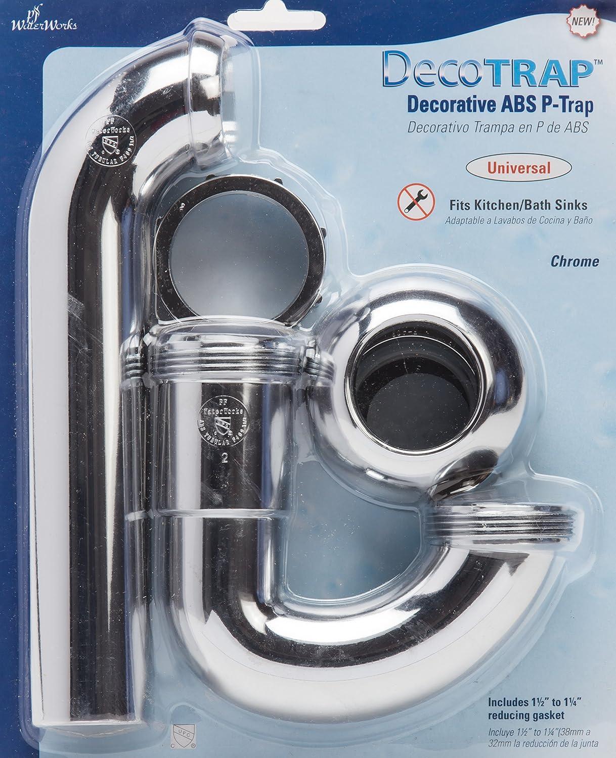 Chrome Decorative ABS P-Trap with Wall Adaptor Cover