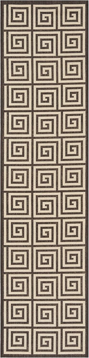 Linden LND129 Power Loomed Runner Rug - Creme/Brown - 2'2"x8' - Safavieh