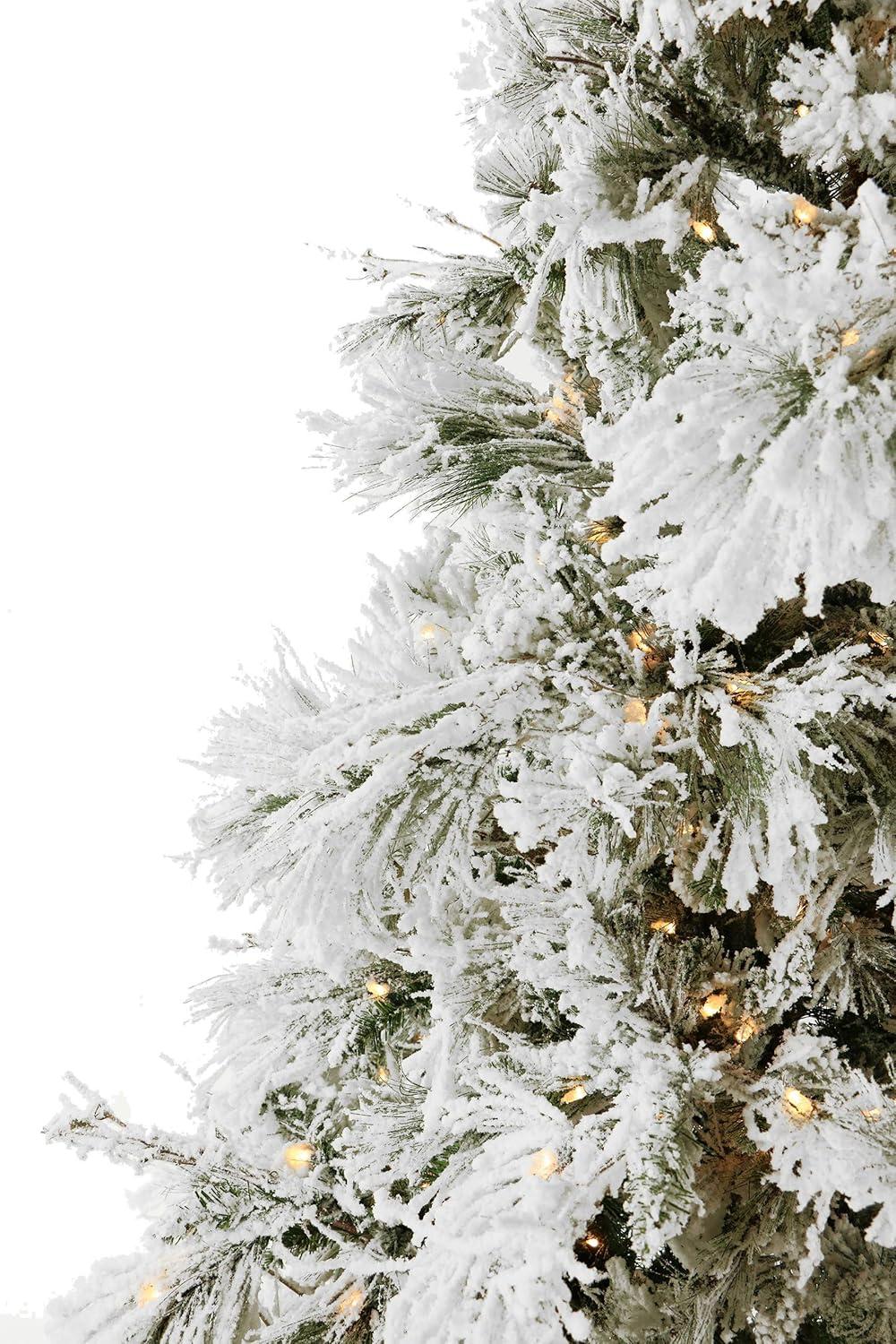 Fraser Hill Farm Snowy Pine Flocked Artificial Christmas Tree