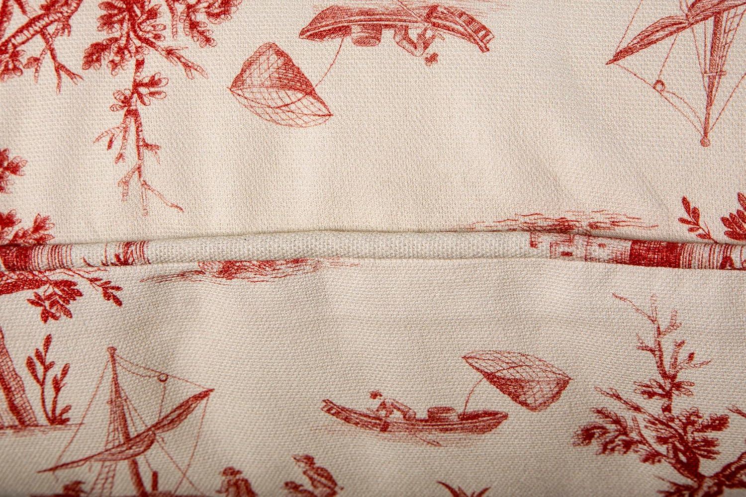 Maison d' Hermine Decorative Pillow Covers 18 x 18 Inch Square 100% Cotton Throw pillow Covers with invisible Zipper Cushion Case for Living Room Couch, Chair, Sofas, Bedroom, Home (Calais - Cardinal)