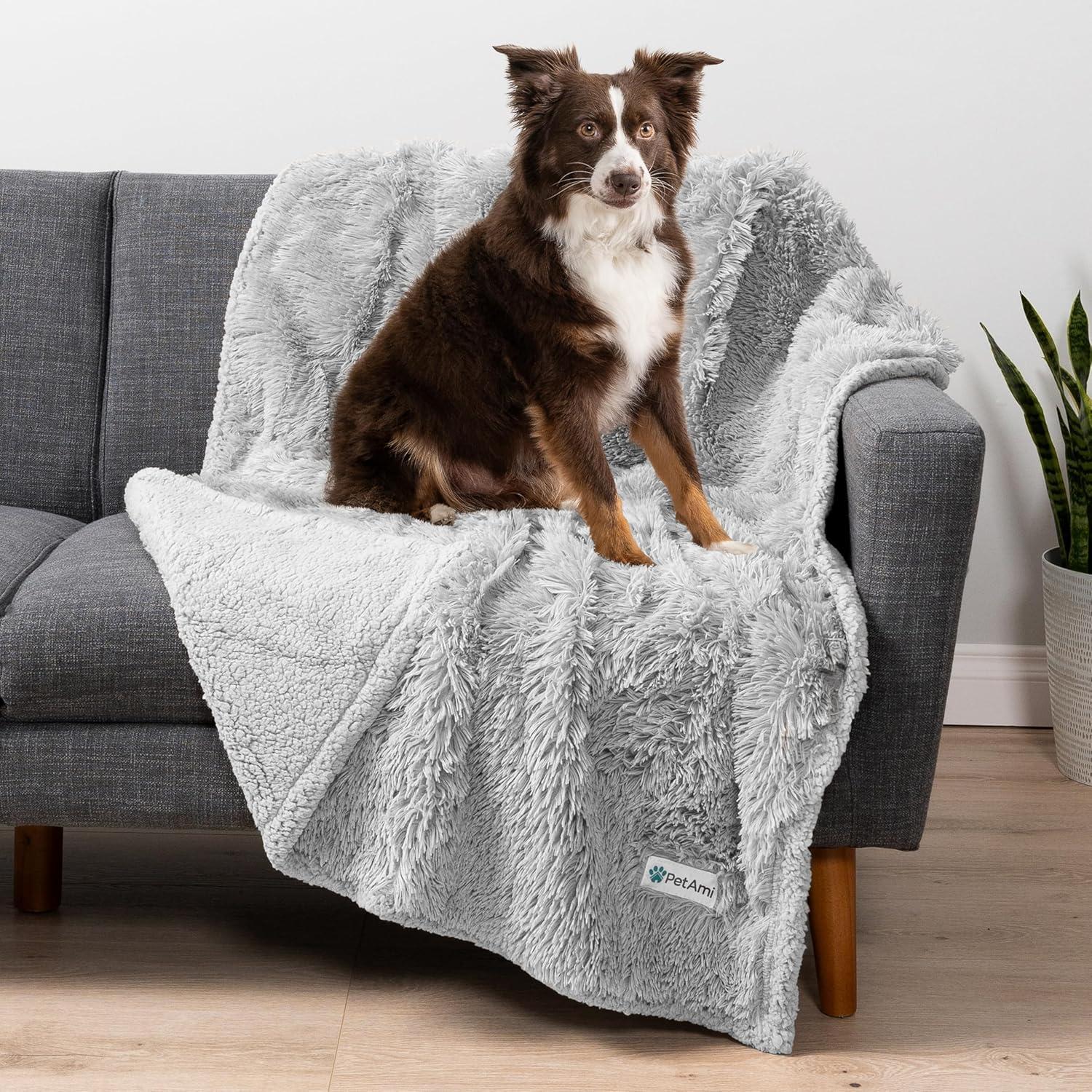 PetAmi Faux Fur Sherpa Pet Blanket