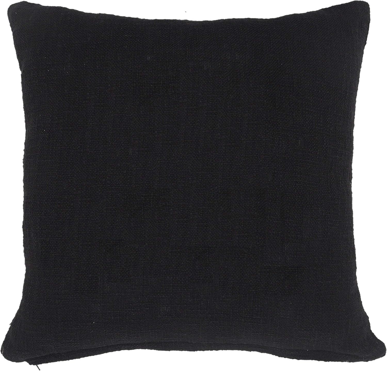 Ox Bay Modern Tufted Solid Throw Pillow, 20" x 20", Black