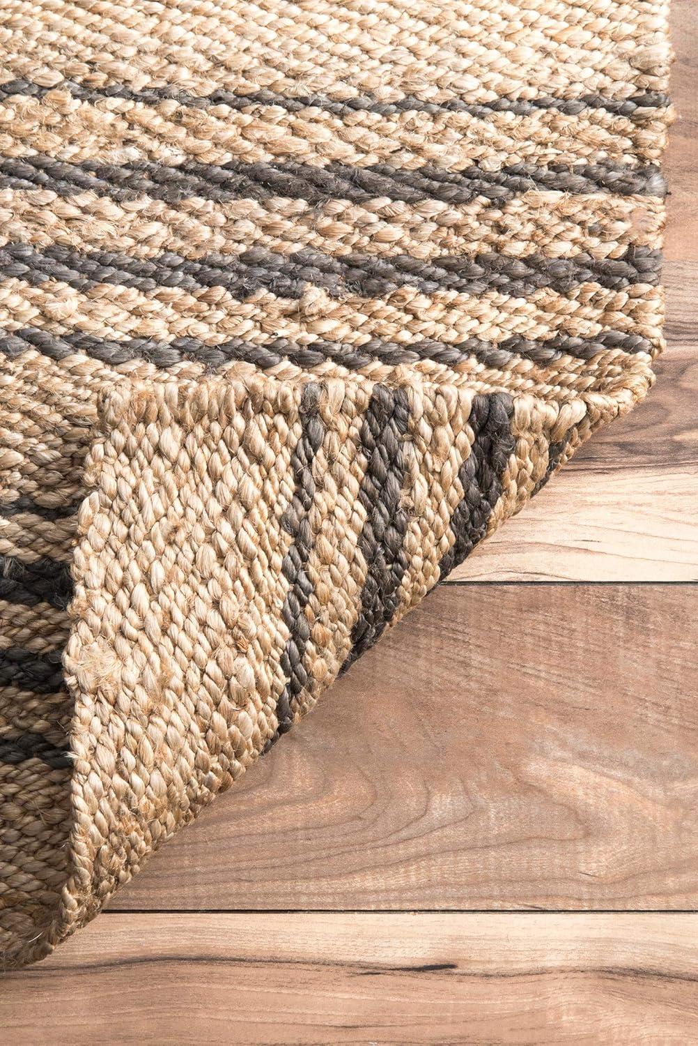 Beachcrest Home™ Natural Sycamore Striped Jute Area Rug