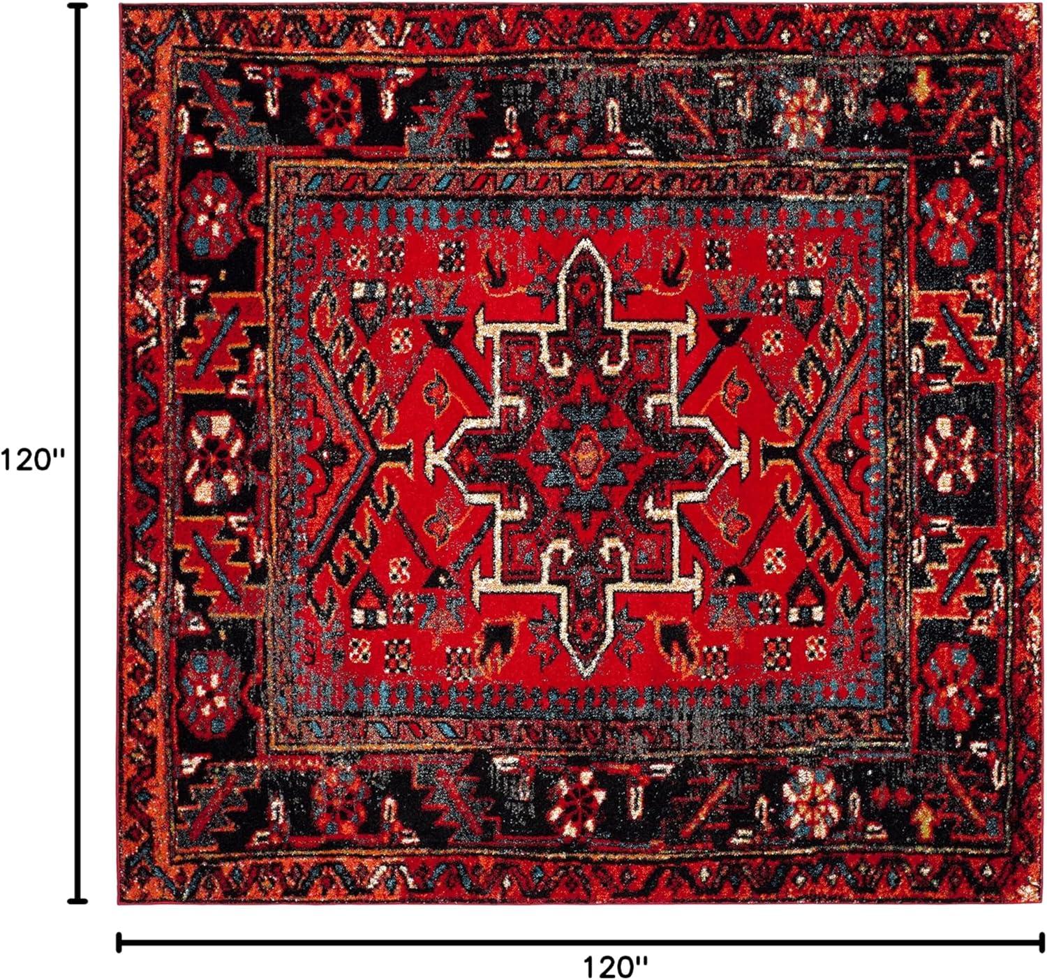 SAFAVIEH Vintage Hamadan Dania Oriental Area Rug, Red/Multi, 10' x 10' Square