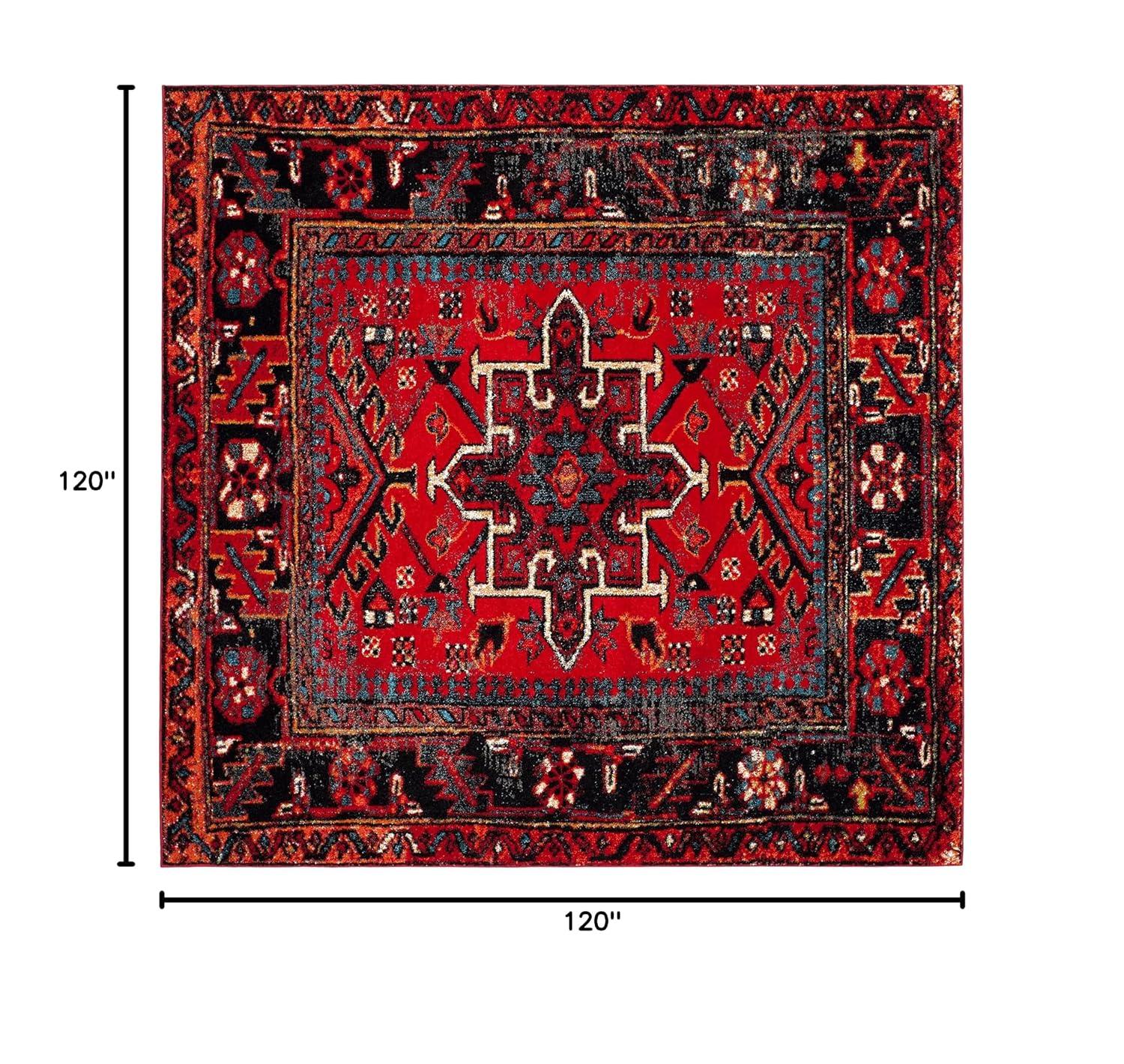 SAFAVIEH Vintage Hamadan Dania Oriental Area Rug, Red/Multi, 10' x 10' Square