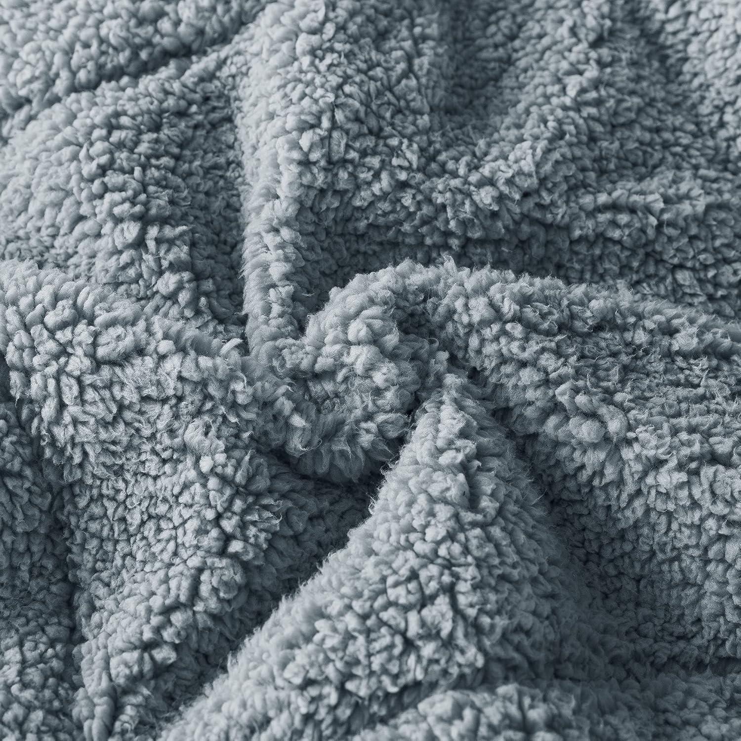 Kasentex Microfiber Reversible Comforter Super Ultra Soft Luxury Plush Sherpa, Machine Washable