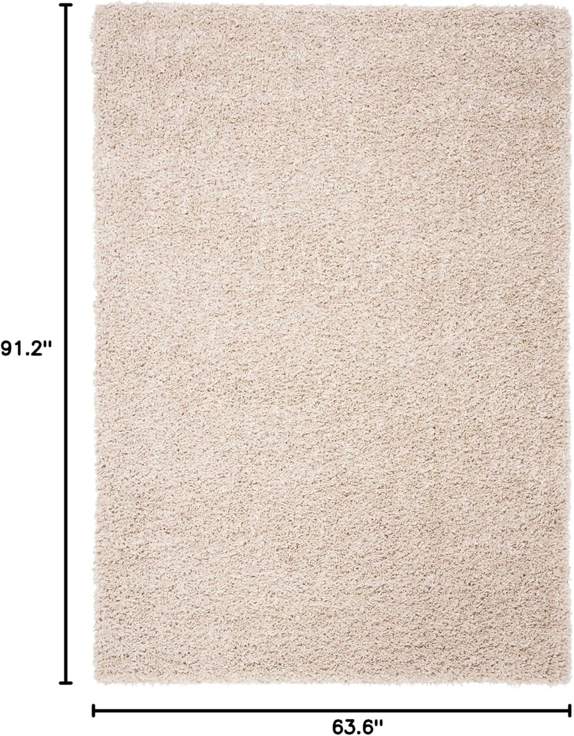 August Shag AUG200 Power Loomed Indoor Area Rug - Beige - 5'3"x7'6" - Safavieh