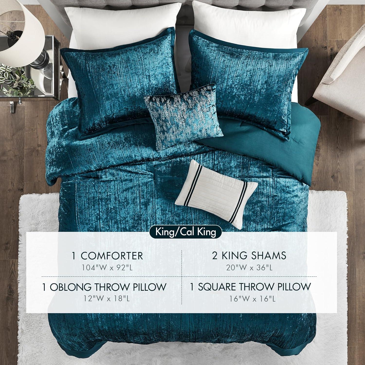 Madison Park Lee 5 Piece Crinkle Velvet Comforter Set