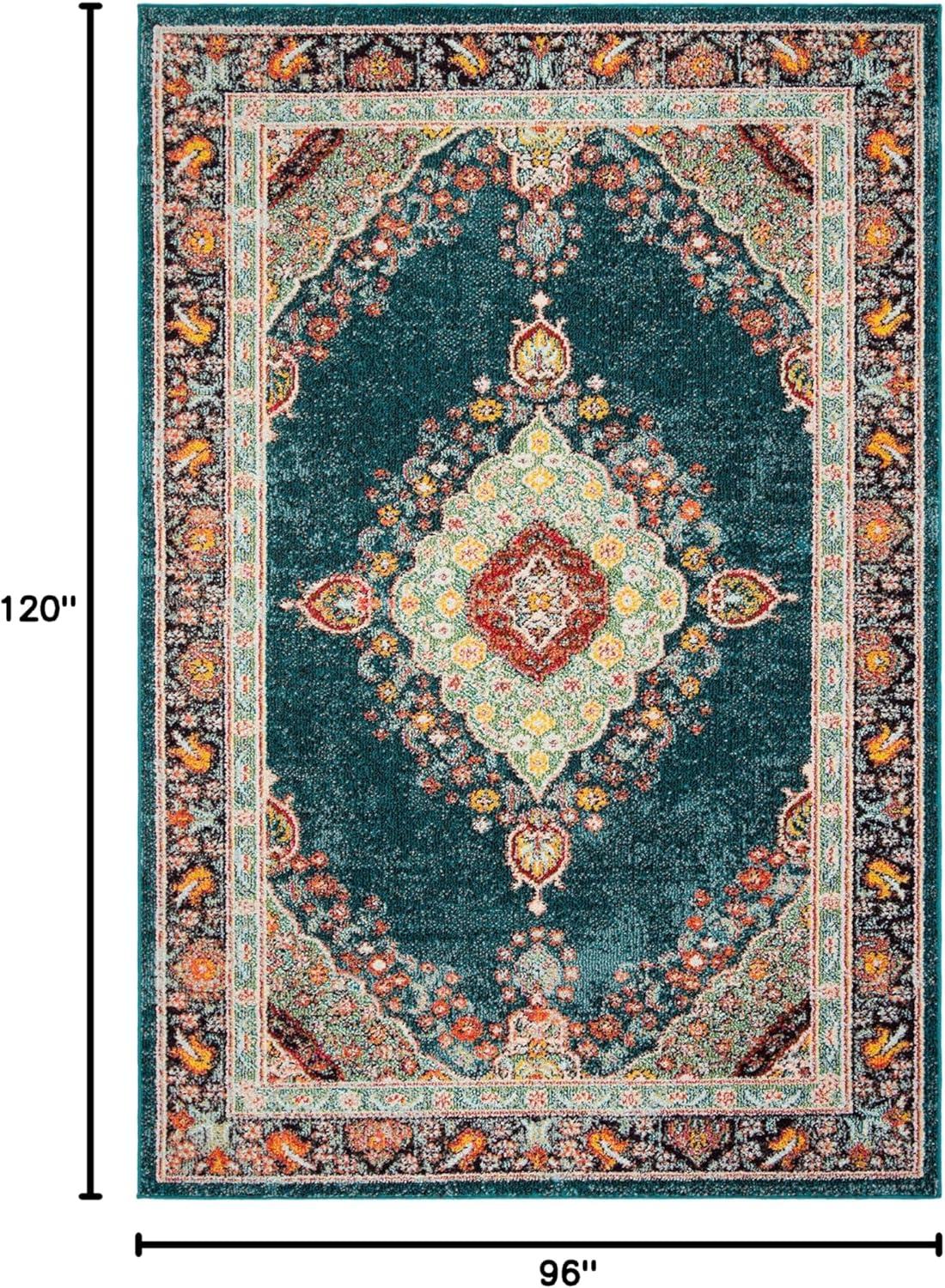Madison 200 MAD252 Power Loomed Indoor Area Rug - Navy/Turquoise - 8'x10' - Safavieh